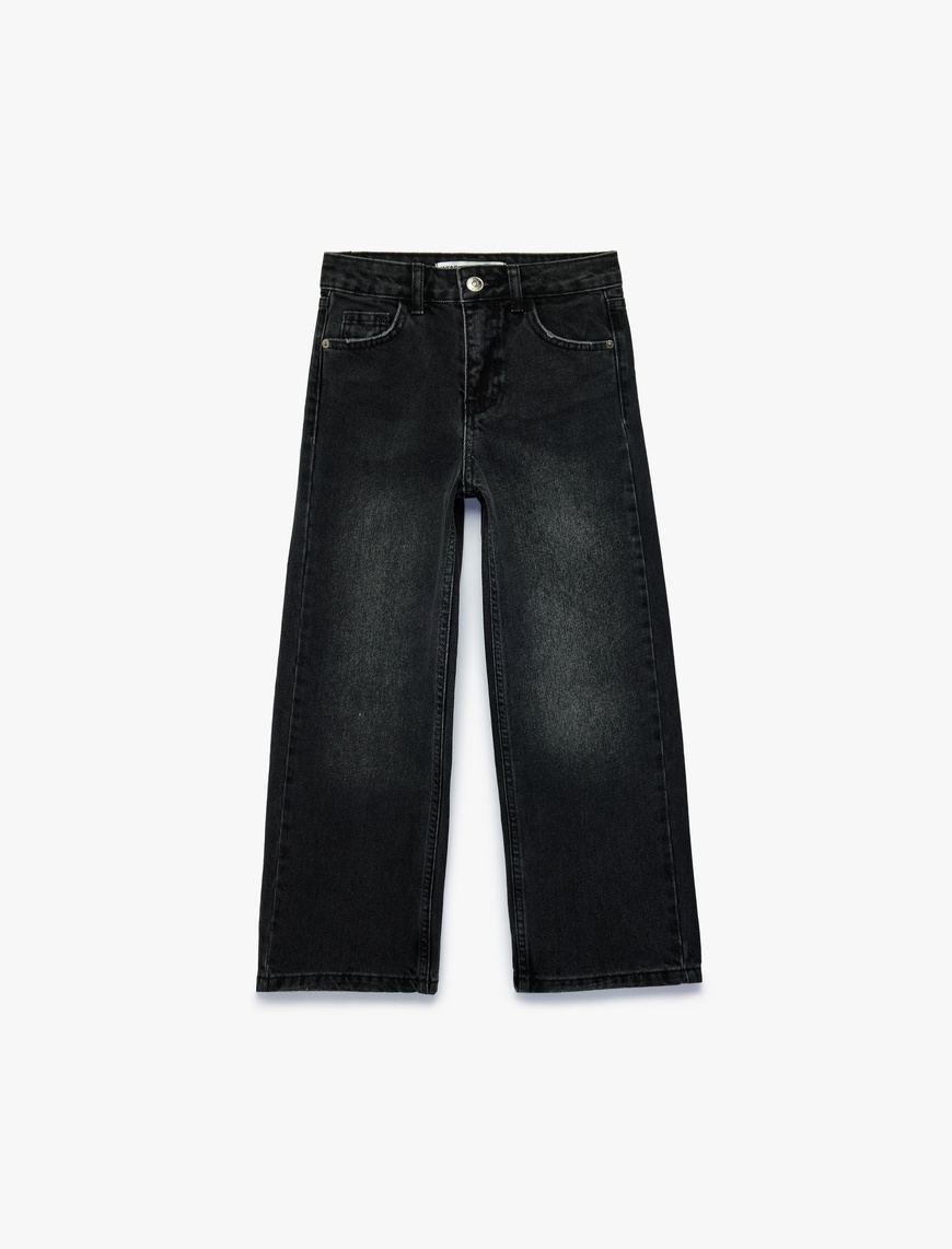 Koton Pamuklu Geniş Paça Denim Pantolon