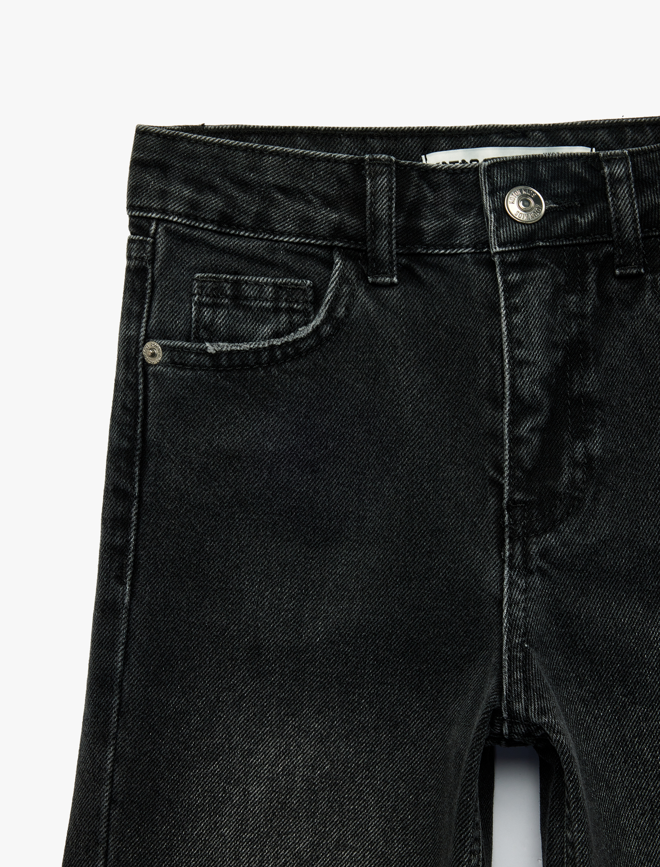 Kız Çocuk Pamuklu Geniş Paça Denim Pantolon