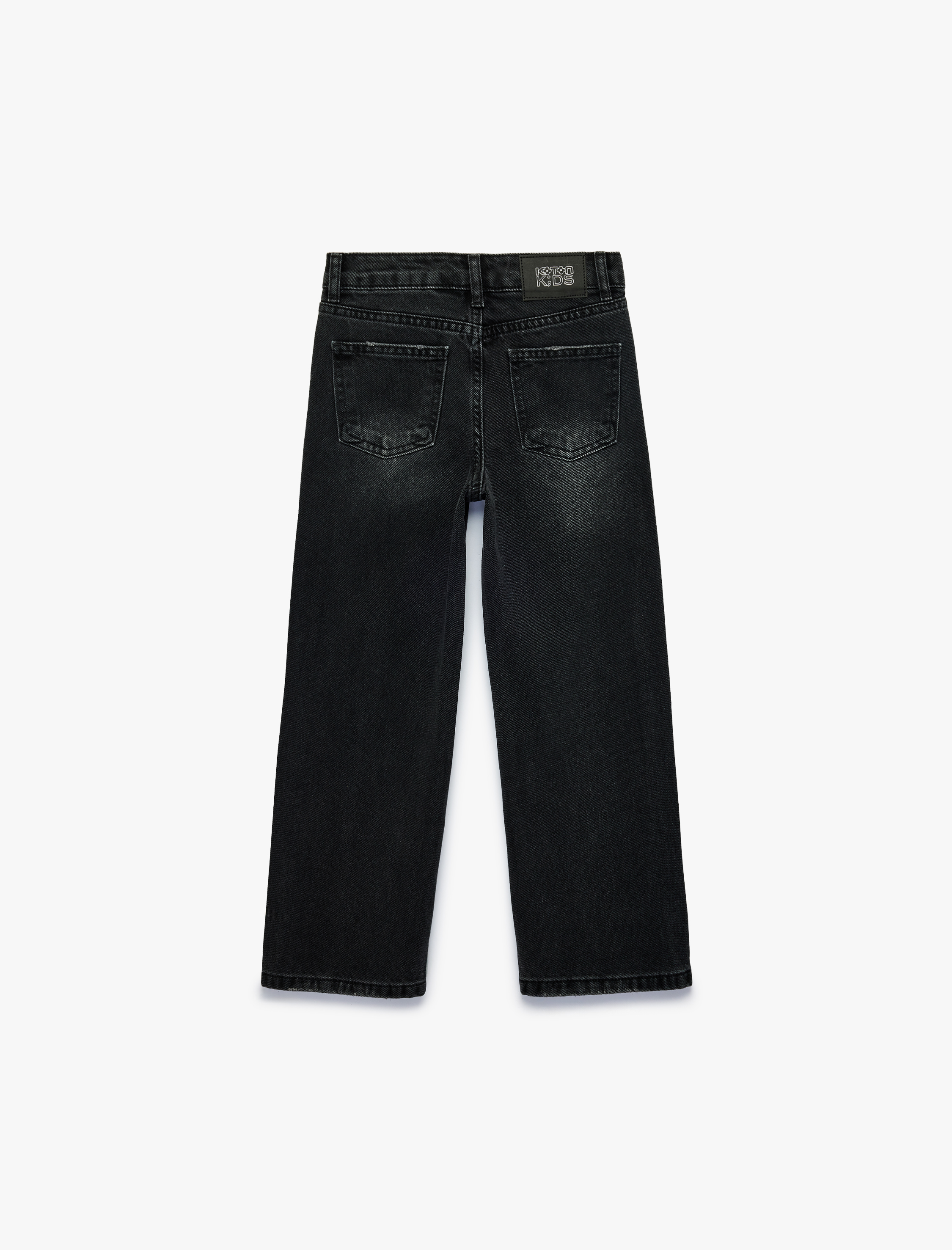  Kız Çocuk Pamuklu Geniş Paça Denim Pantolon