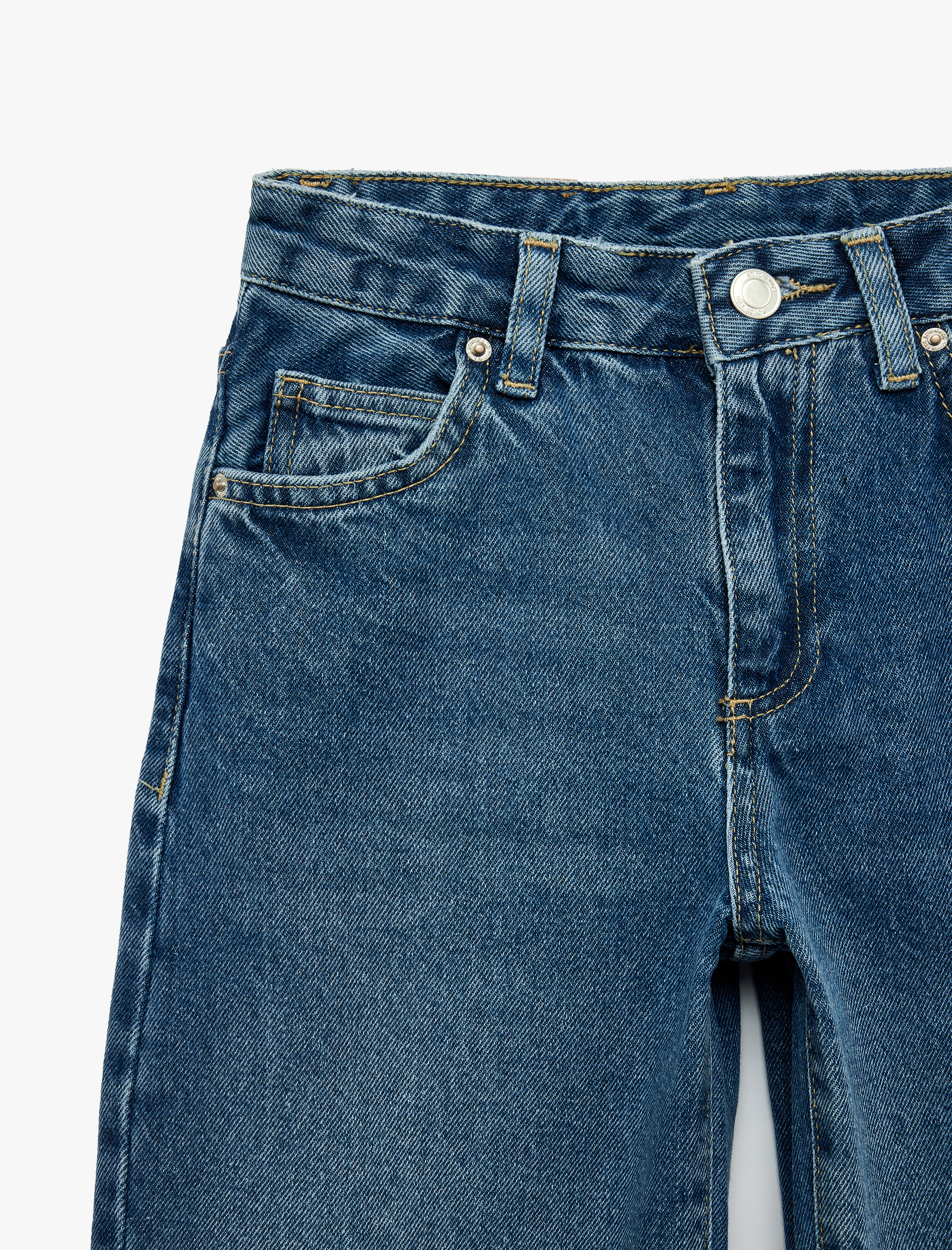  Kız Çocuk Pamuklu Loose Fit Denim Pantolon