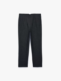 Slim Fit Düz Kısa Paça Cigarette Pantolon