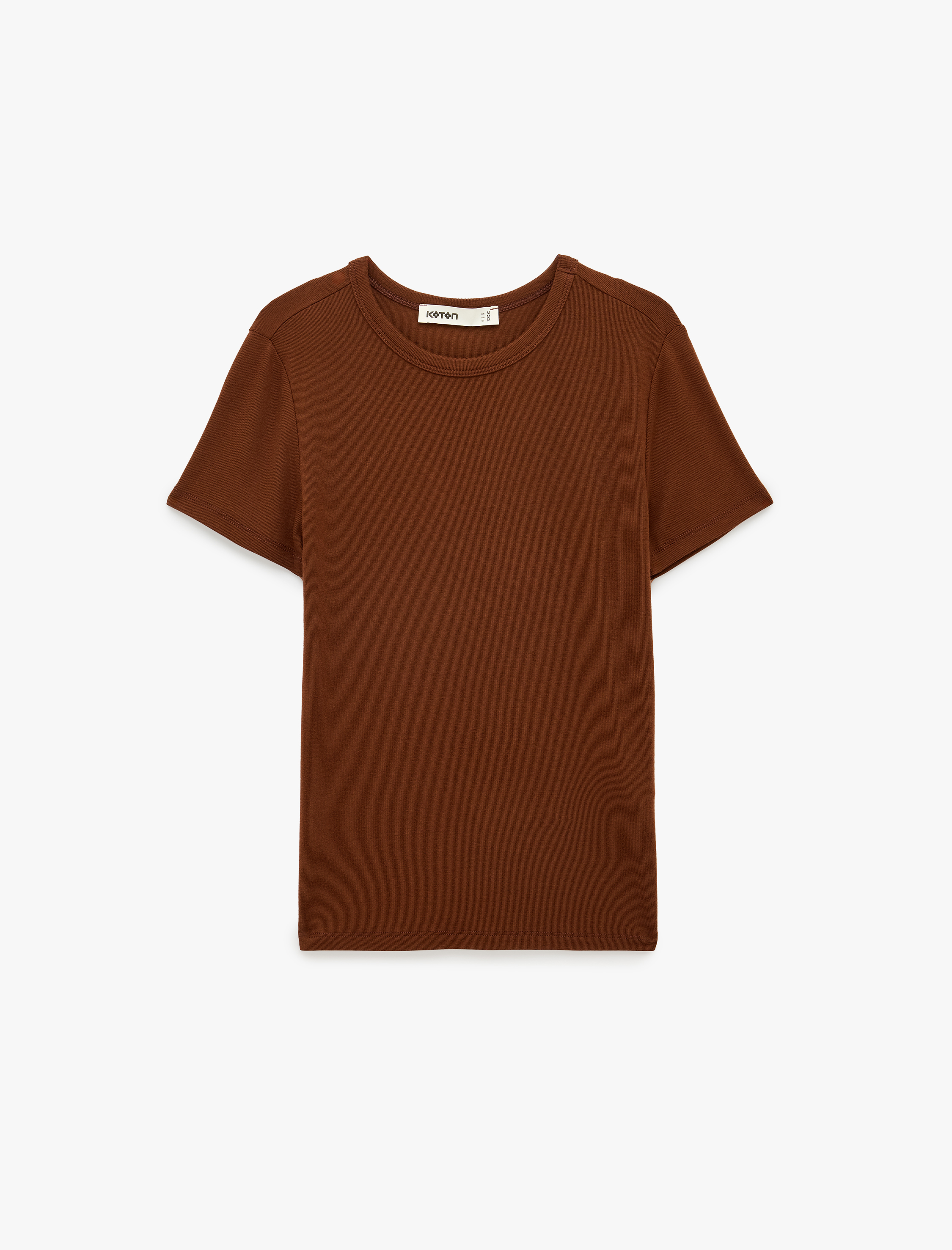   Viskon Kumaş Ribanalı Slim Fit Kısa Kollu Bisiklet Yaka Basic Tişört