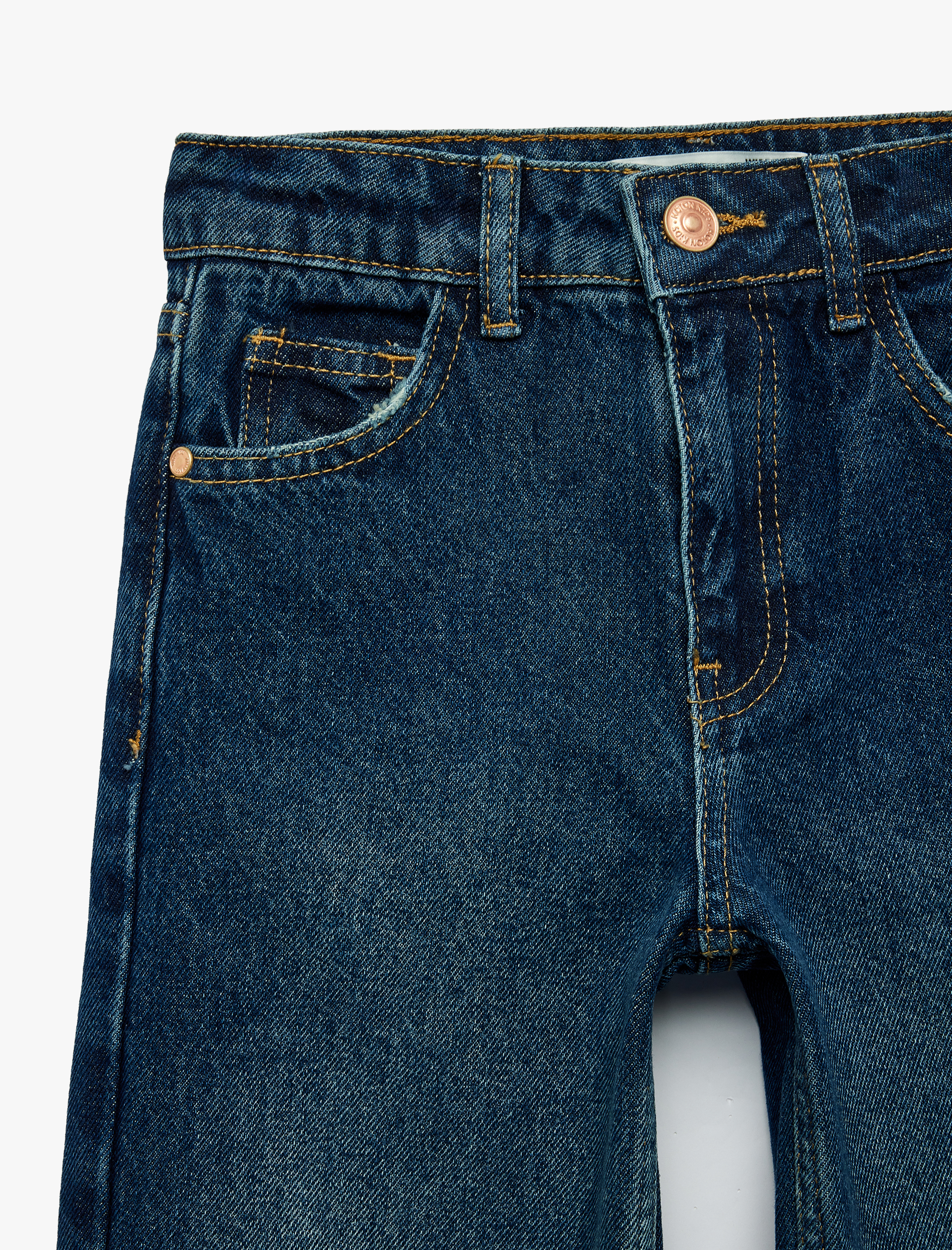  Kız Çocuk Pamuklu Geniş Paça Denim Pantolon