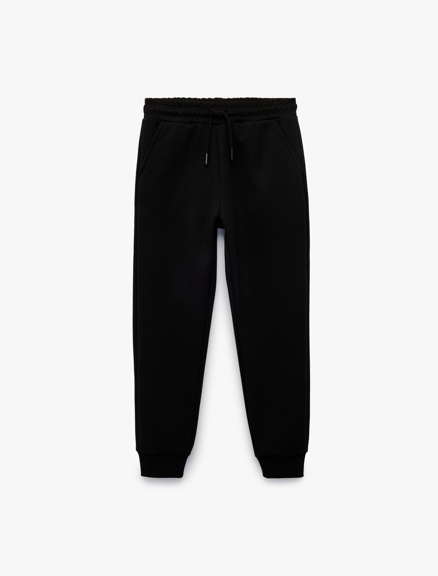 Koton Beli Lastikli Cepli Basic Jogger Eşofman Altı