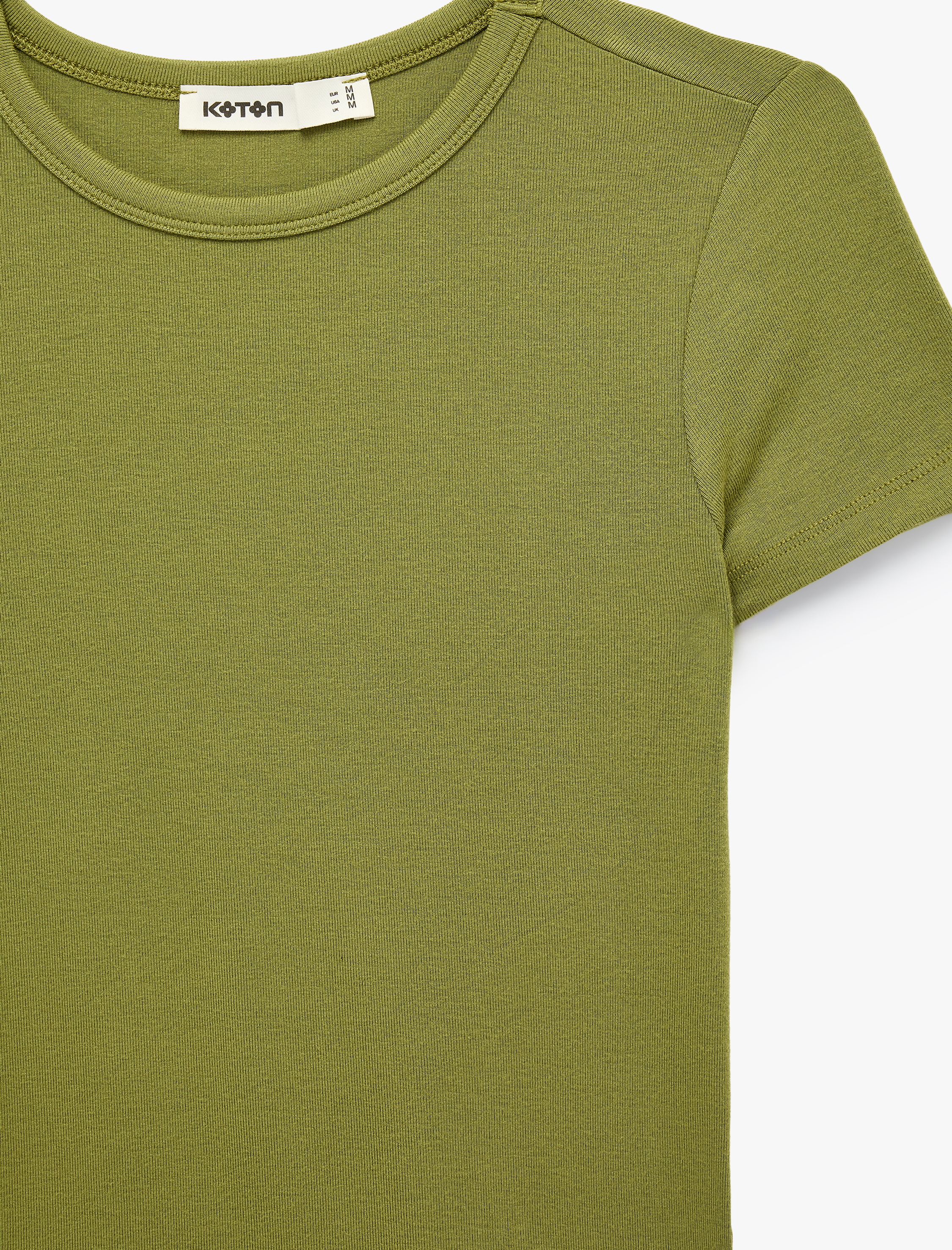   Viskon Kumaş Ribanalı Slim Fit Kısa Kollu Bisiklet Yaka Basic Tişört