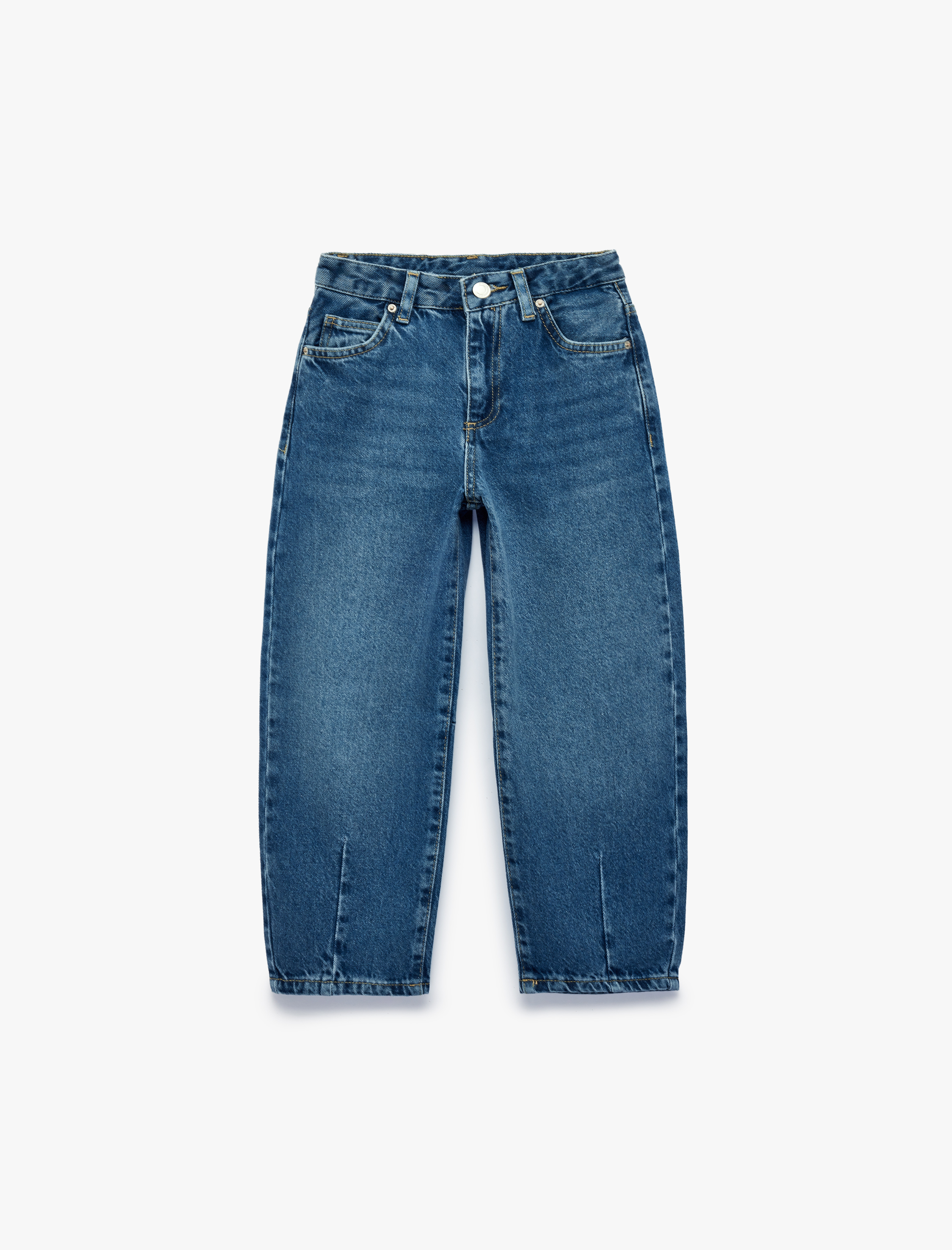  Kız Çocuk Pamuklu Loose Fit Denim Pantolon