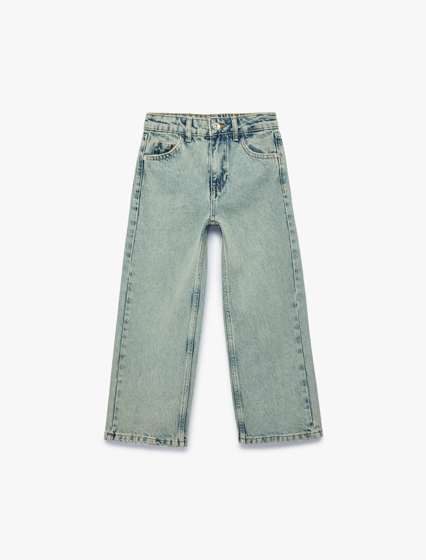 Koton Pamuklu Geniş Paça Denim Pantolon
