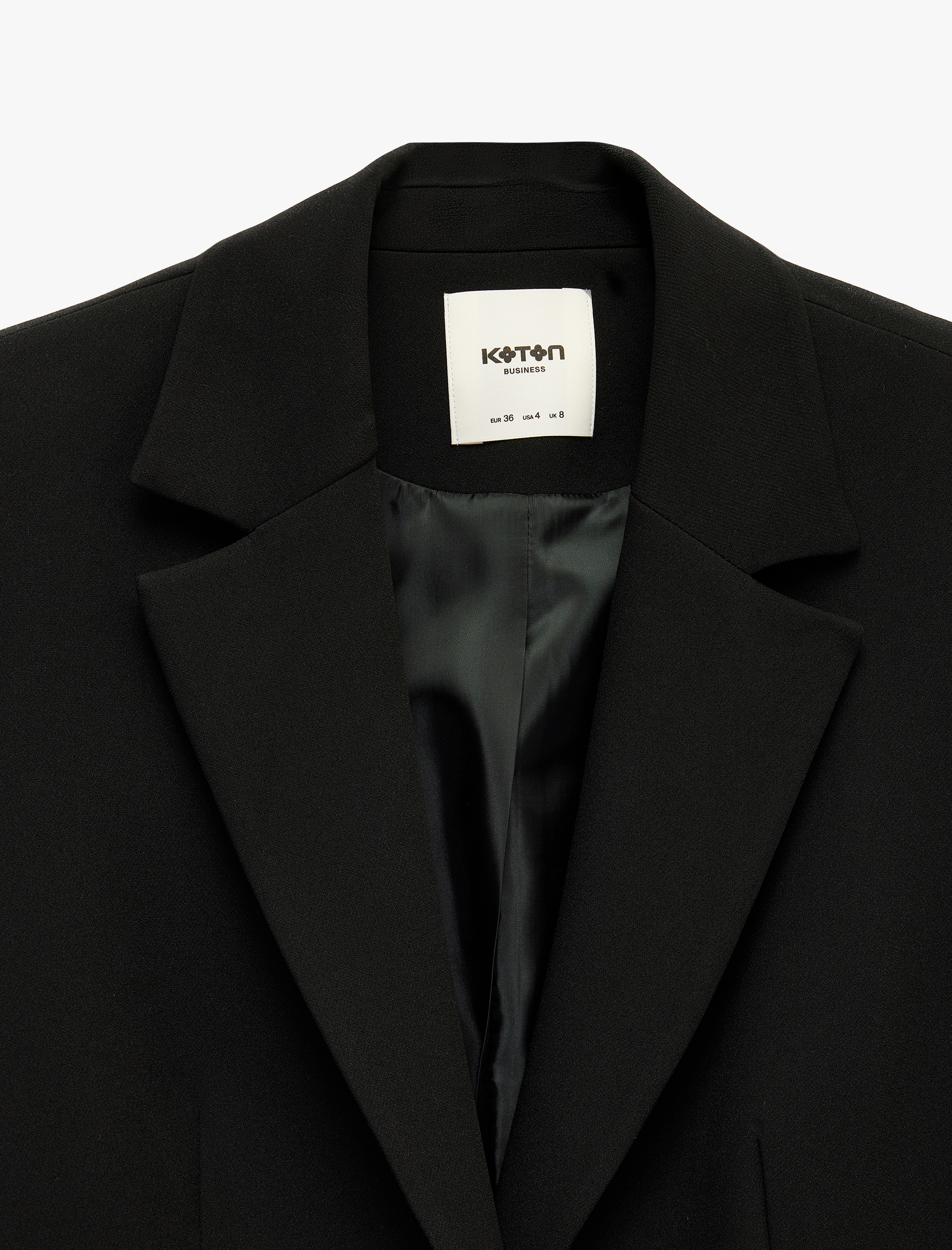   Geniş Yaka Düğmeli Cep Detaylı Blazer Ceket