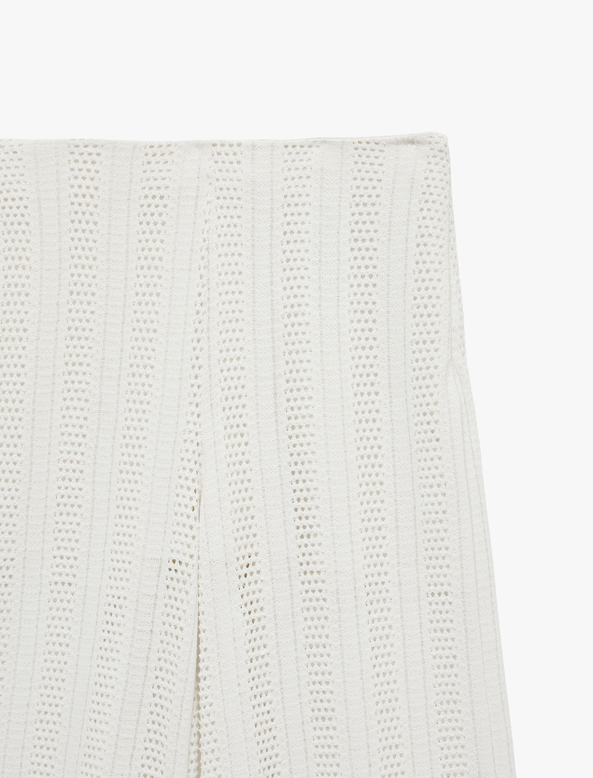   Koton X Şahika Ercümen - Slim Fit Düz Bol Paça Kroşe File Pantolon