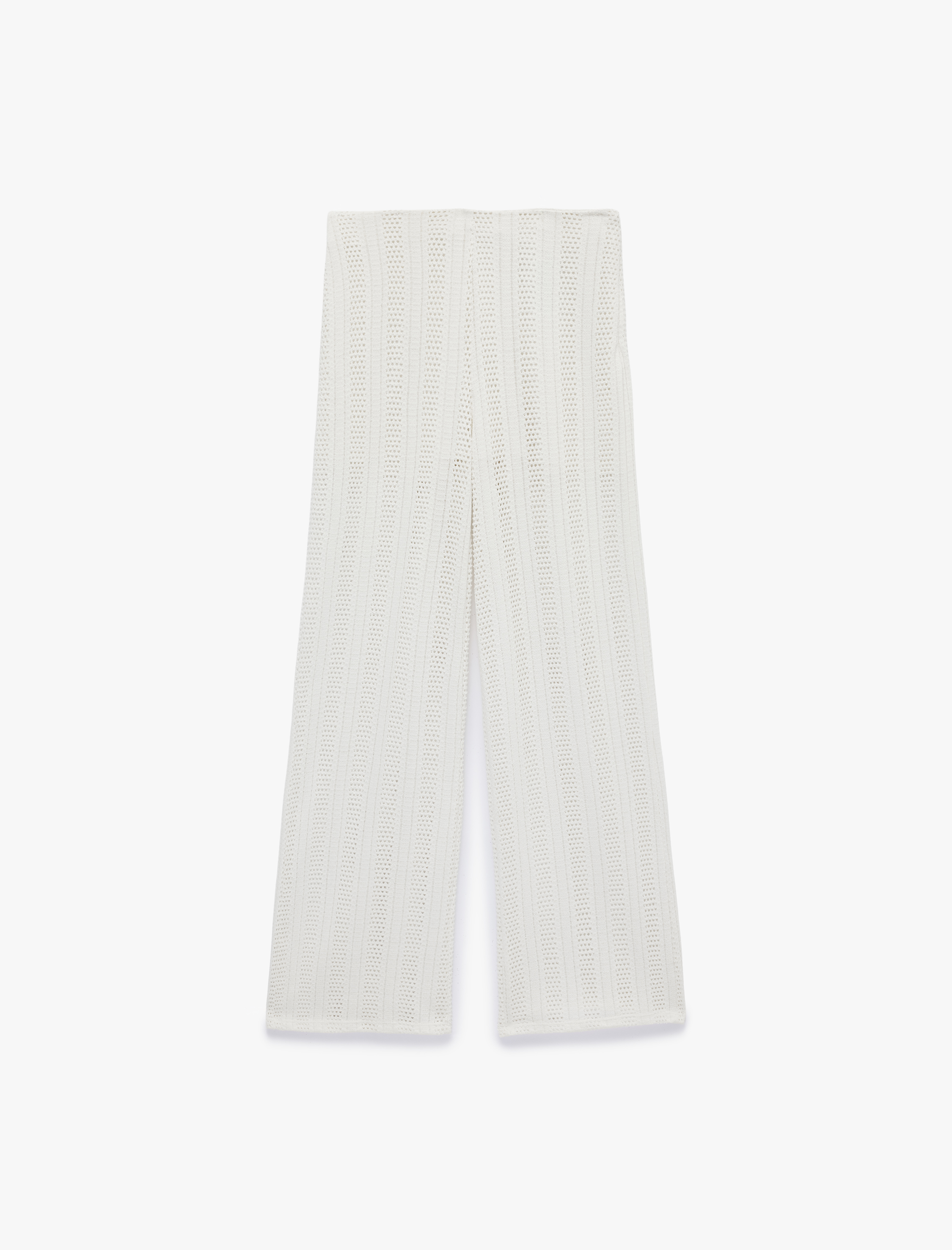   Koton X Şahika Ercümen - Slim Fit Düz Bol Paça Kroşe File Pantolon