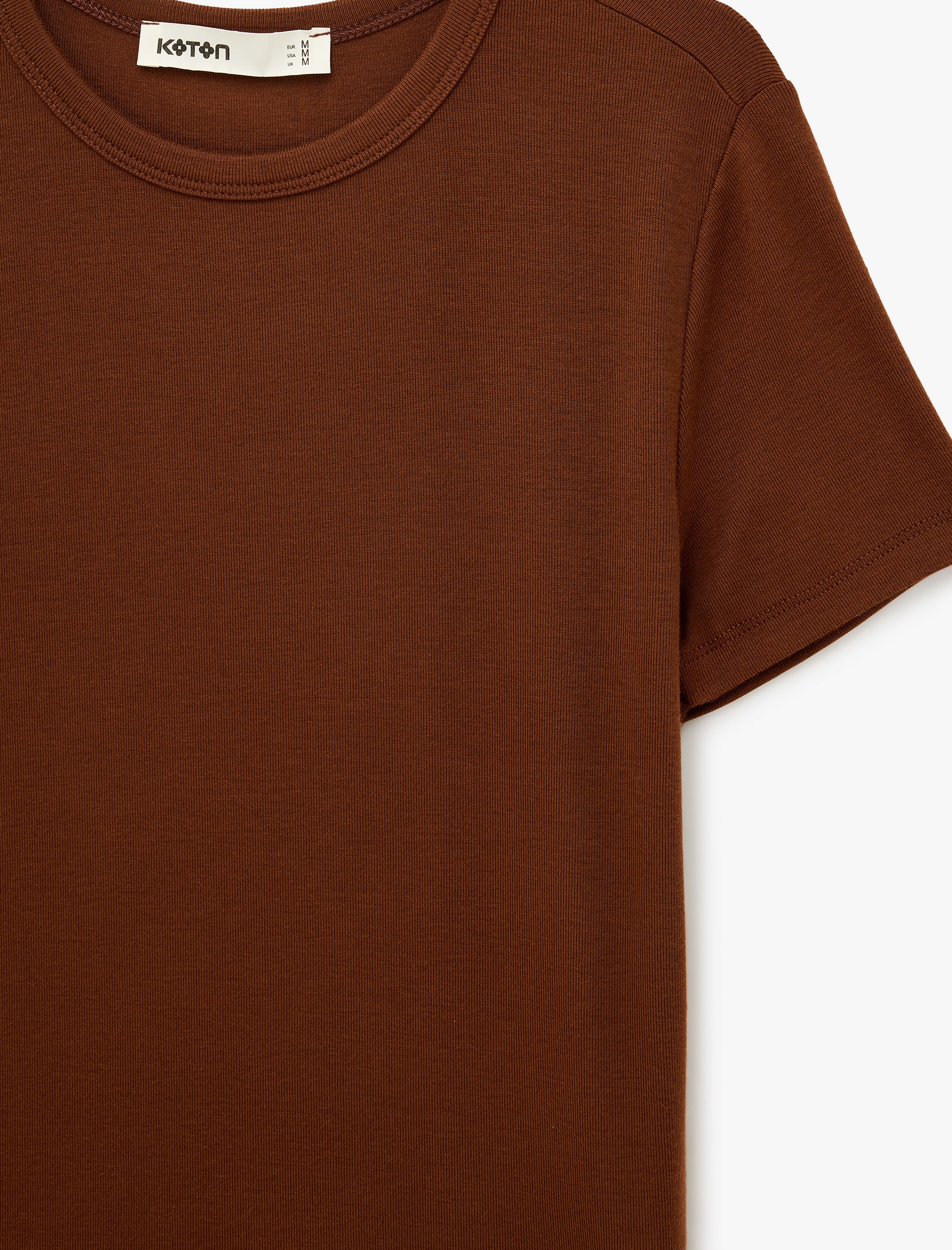   Viskon Kumaş Ribanalı Slim Fit Kısa Kollu Bisiklet Yaka Basic Tişört