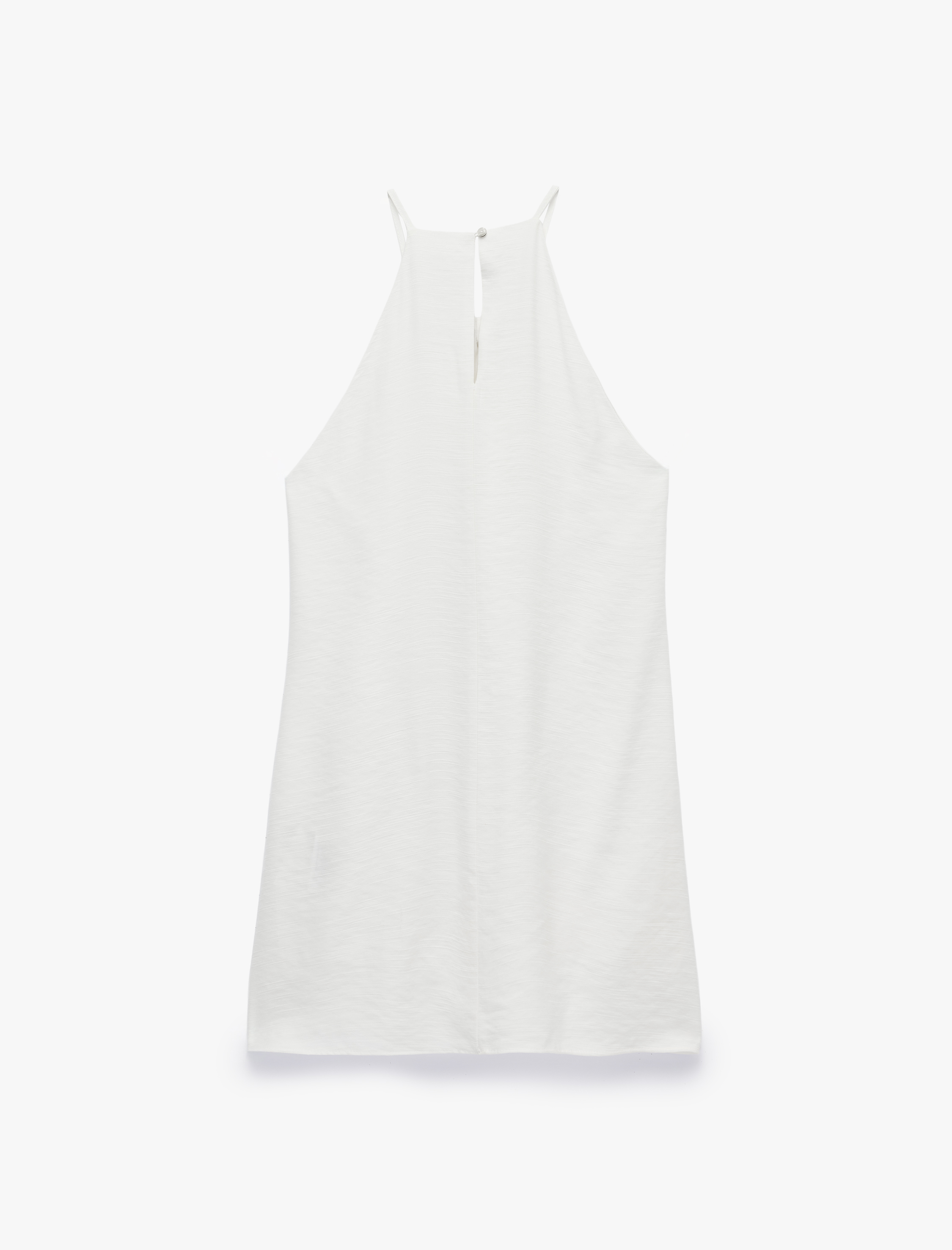   Boncuk Detaylı Halter Yaka Mini Elbise