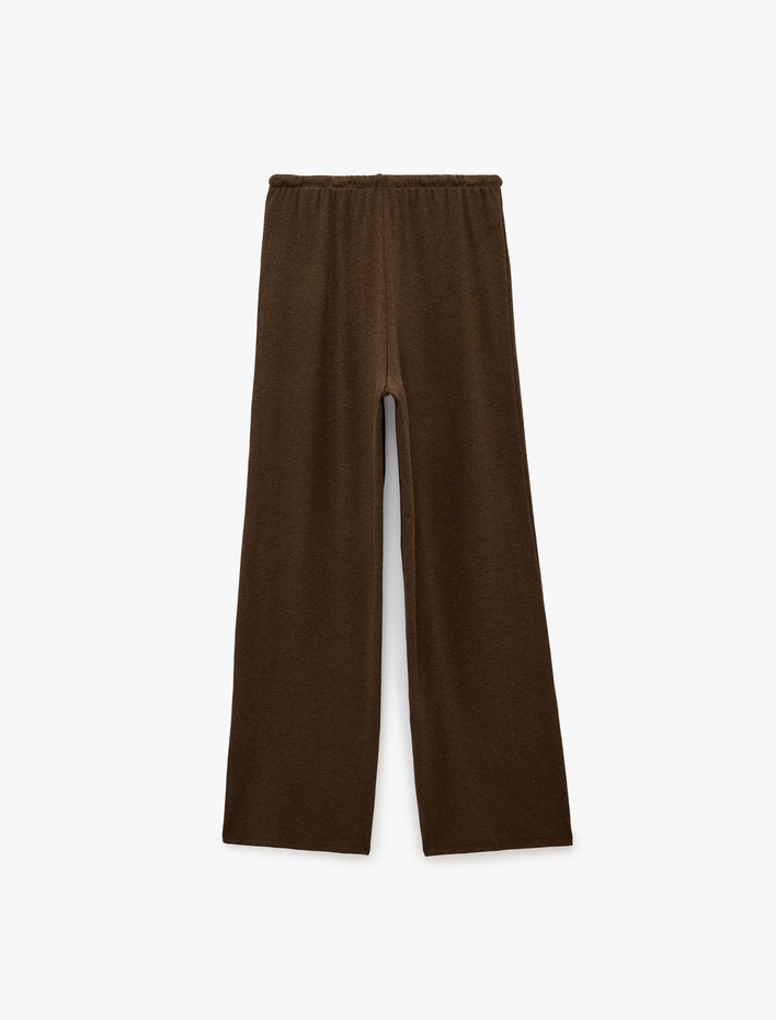  Rahat Kalıp Geniş Paça Beli Bağcıklı Pantolon