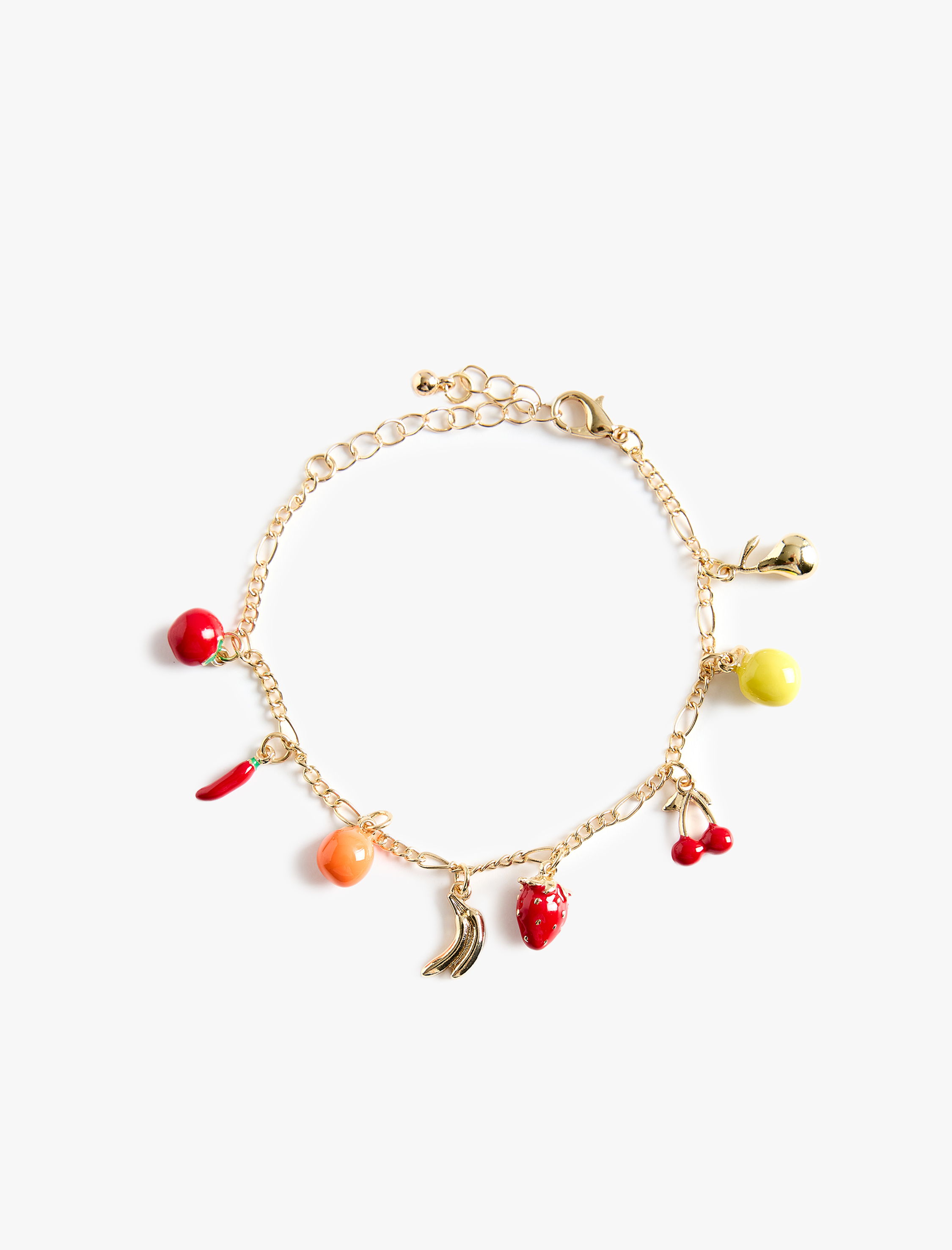  Kadın Meyve Detaylı Sallantılı Zincir Bileklik - Koton X Sibil Çetinkaya