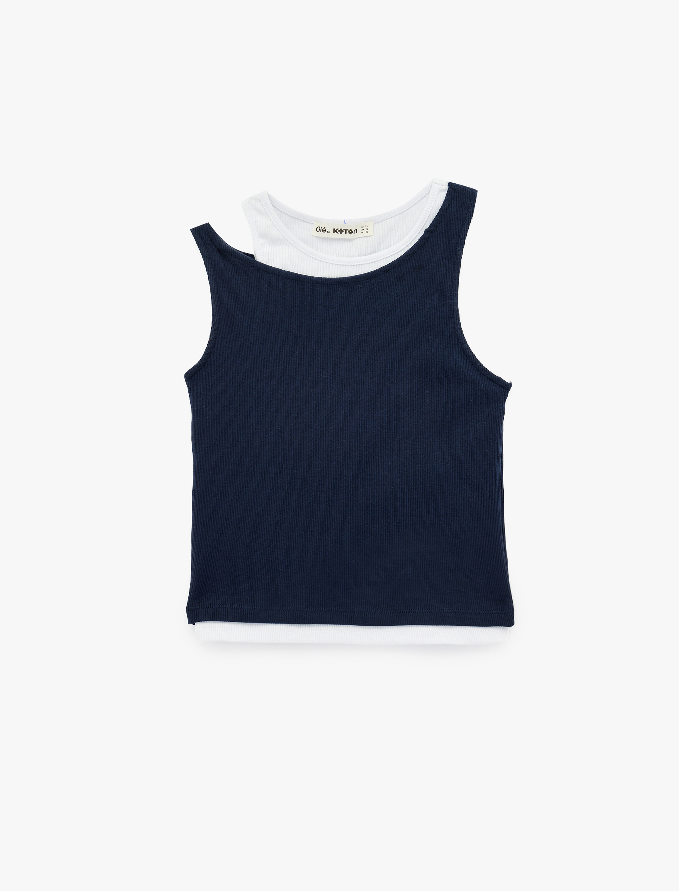   Kaşkorse Pamuklu İkili Katmanlı Kolsuz Halter Yaka Bluz