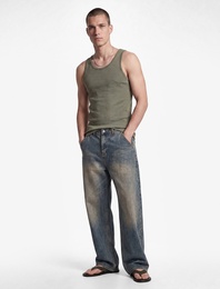 Kolsuz Pamuklu Bisiklet Yaka Slim Fit Atlet