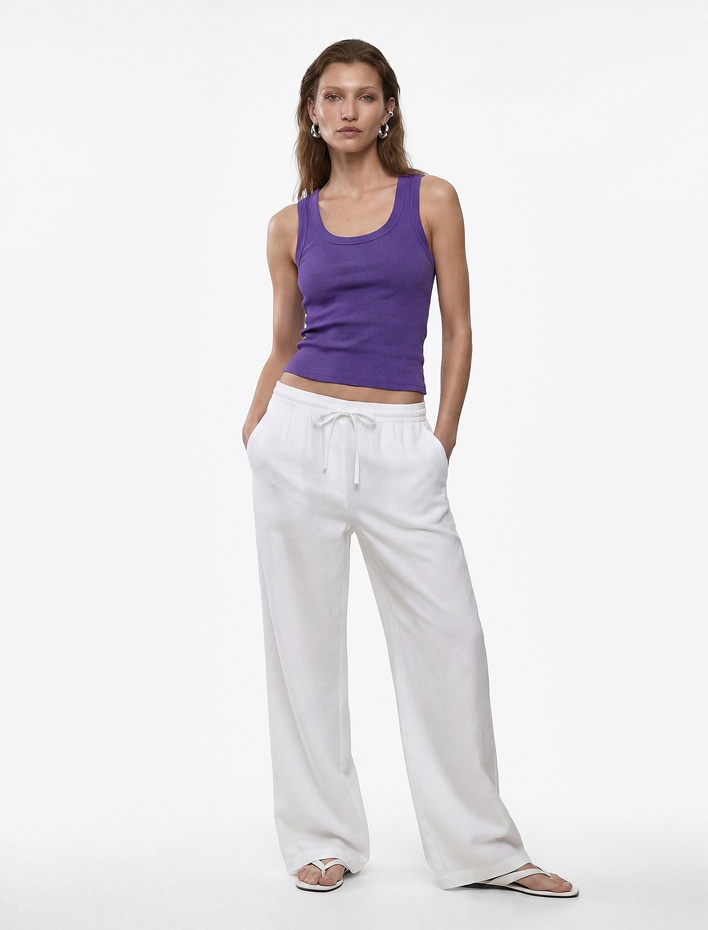  Pamuklu U Yaka Slim Fit Atlet