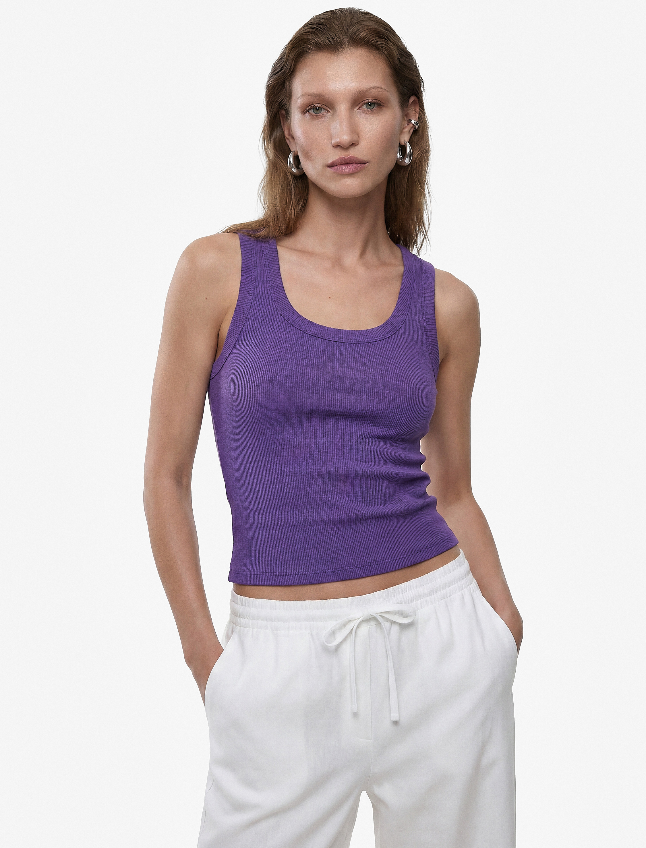   Pamuklu U Yaka Slim Fit Atlet