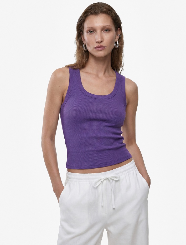  Pamuklu U Yaka Slim Fit Atlet