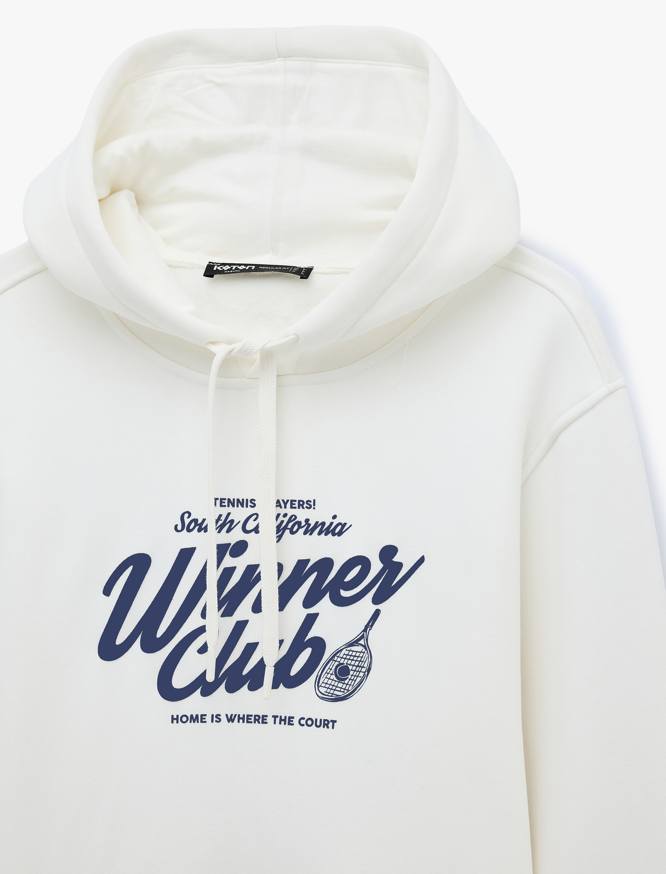   Regular Fit Uzun Kollu Kanguru Şardonlu Cepli Kapşonlu Baskılı Sweatshirt