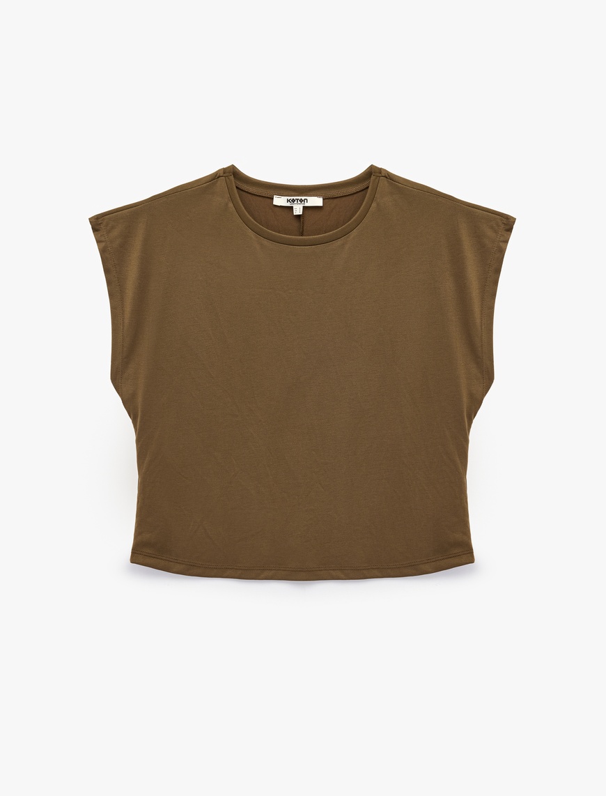 Koton Kadın Modal Karışımlı Bisiklet Yaka Kısa Kollu Basic Pijama Üstü