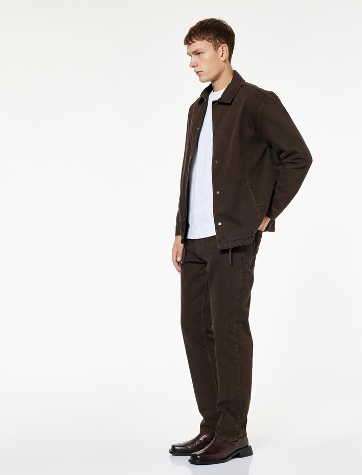  Pamuklu Normal Bel Cepli Vintage Straight Fit Jean Pantolon