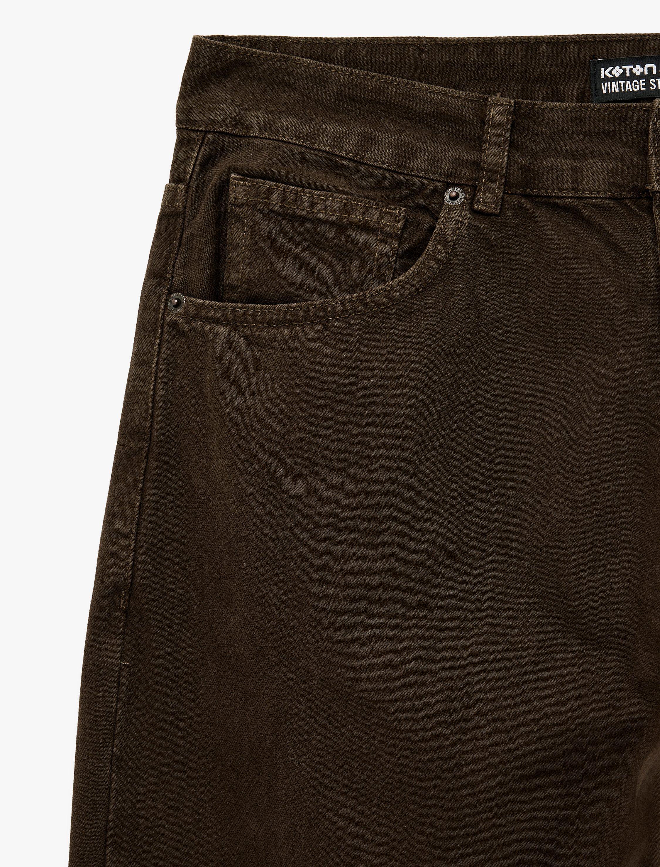   Pamuklu Normal Bel Cepli Vintage Straight Fit Jean Pantolon