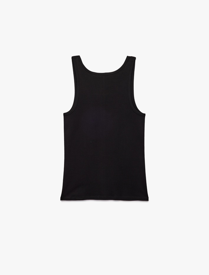  Bisiklet Yaka Kolsuz Slim Fit Ribanalı Pamuklu Atlet