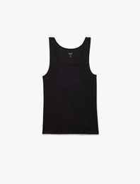 Bisiklet Yaka Kolsuz Slim Fit Ribanalı Pamuklu Atlet