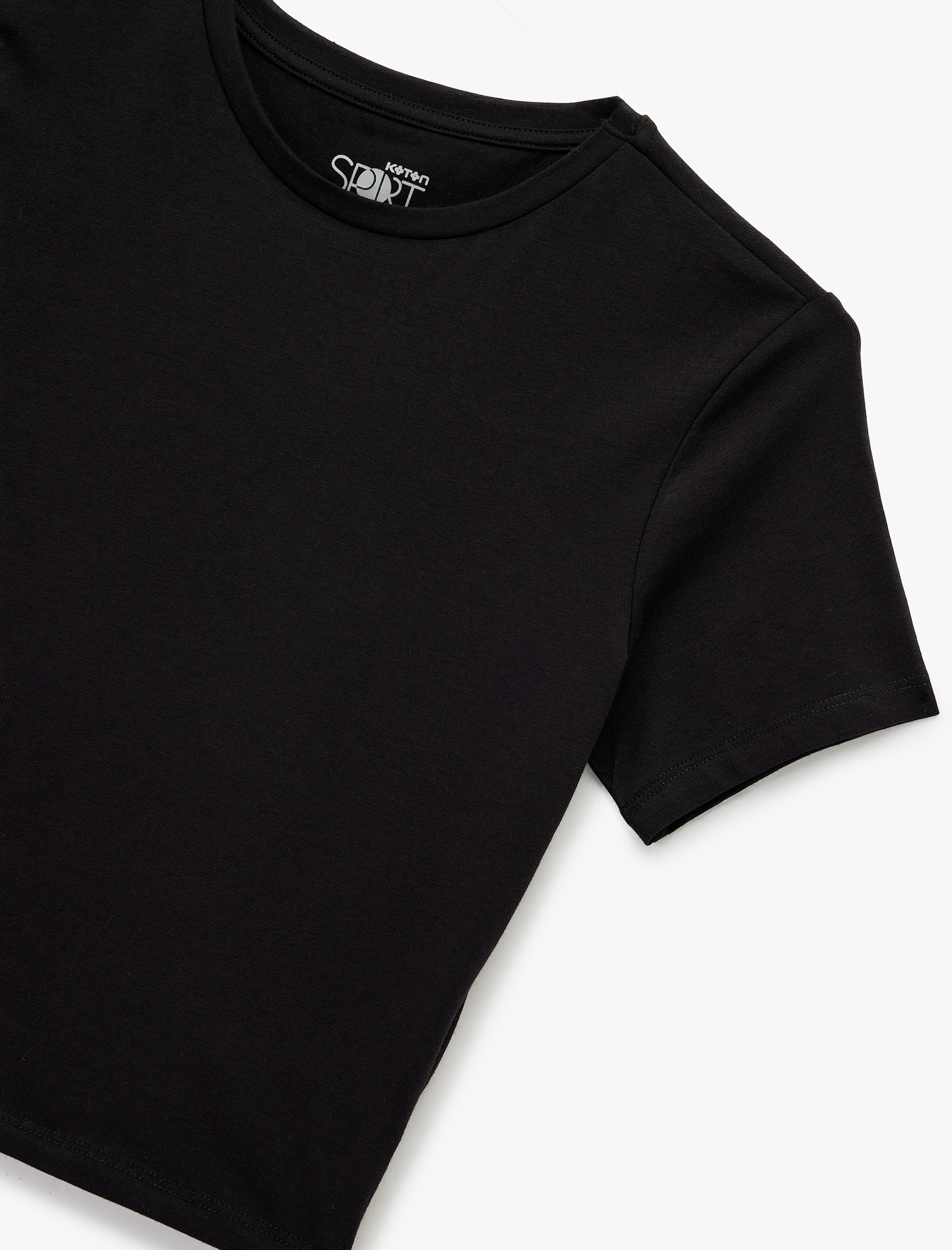   Slim Fit Kısa Kollu Pamuklu Bisiklet Yaka Spor Tişört