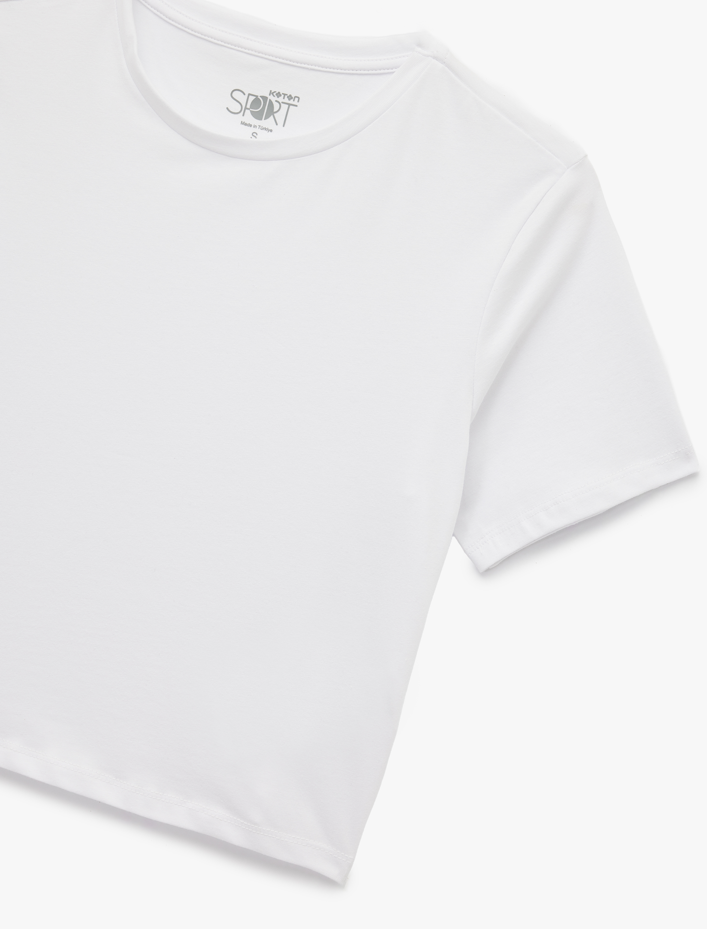   Slim Fit Kısa Kollu Pamuklu Bisiklet Yaka Spor Tişört