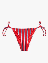 Yanları Bağlamalı İpli Çizgili Bikini Altı