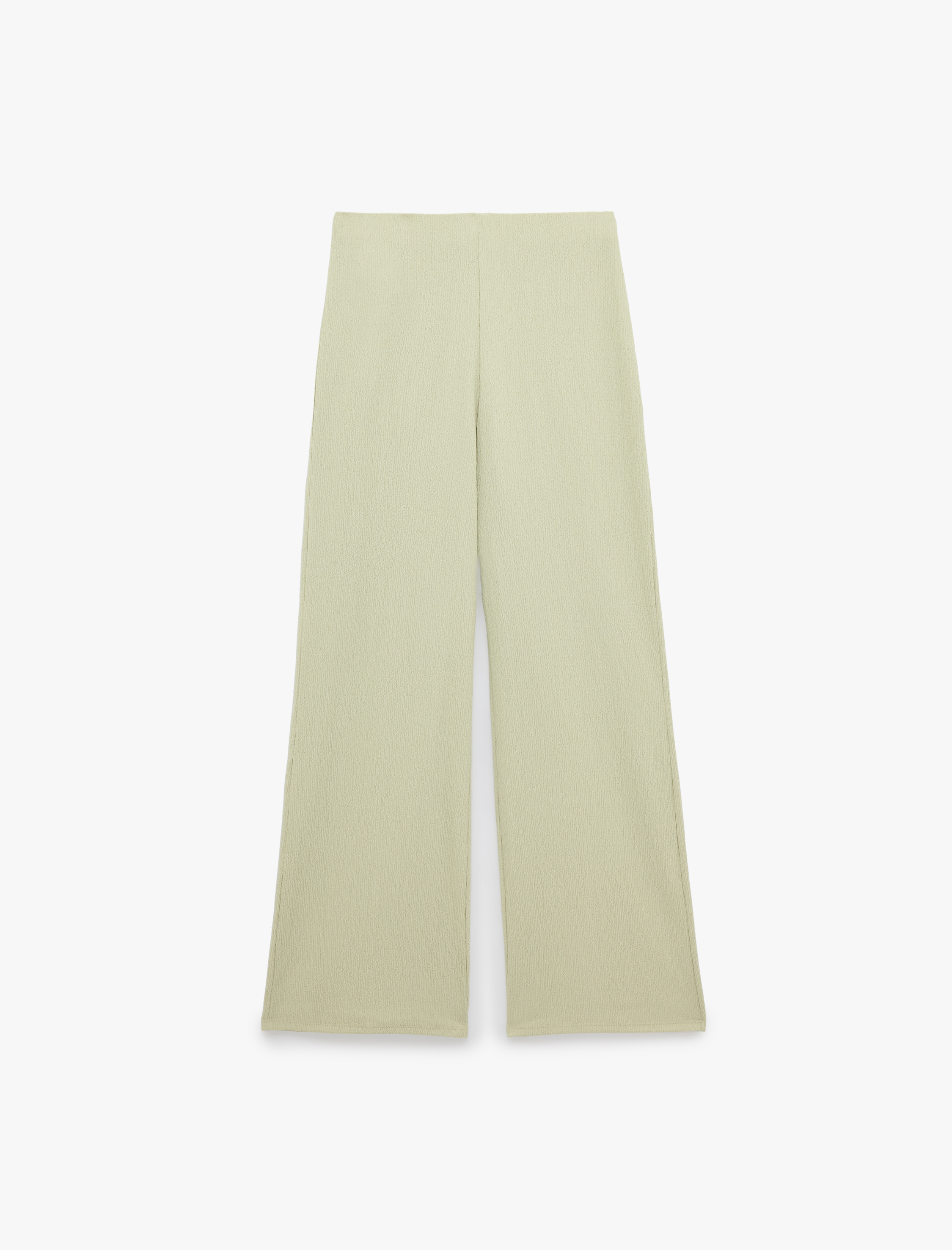   Bürümcük Kumaş Dokulu Düz Geniş Paça Pantolon