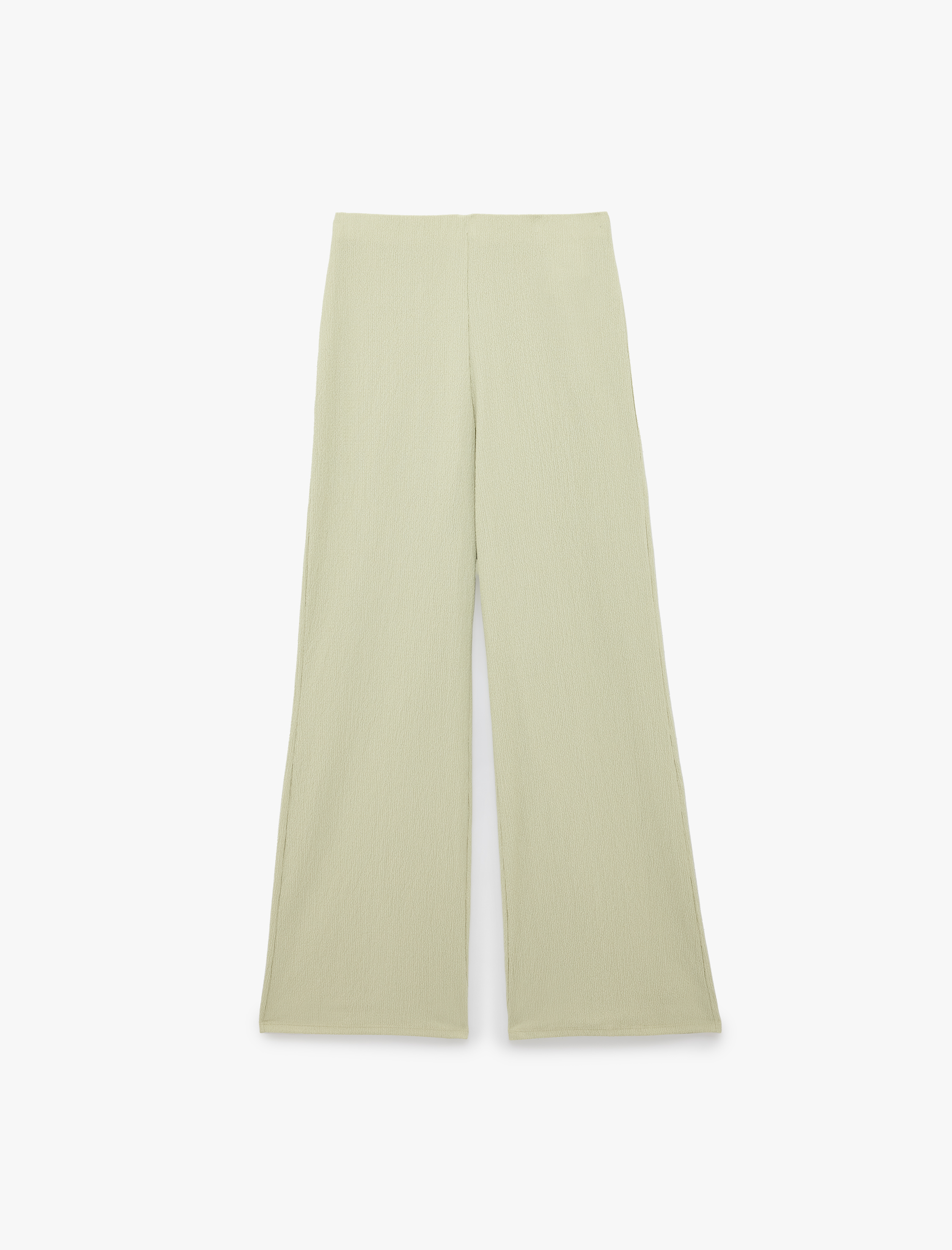   Bürümcük Kumaş Dokulu Düz Geniş Paça Pantolon