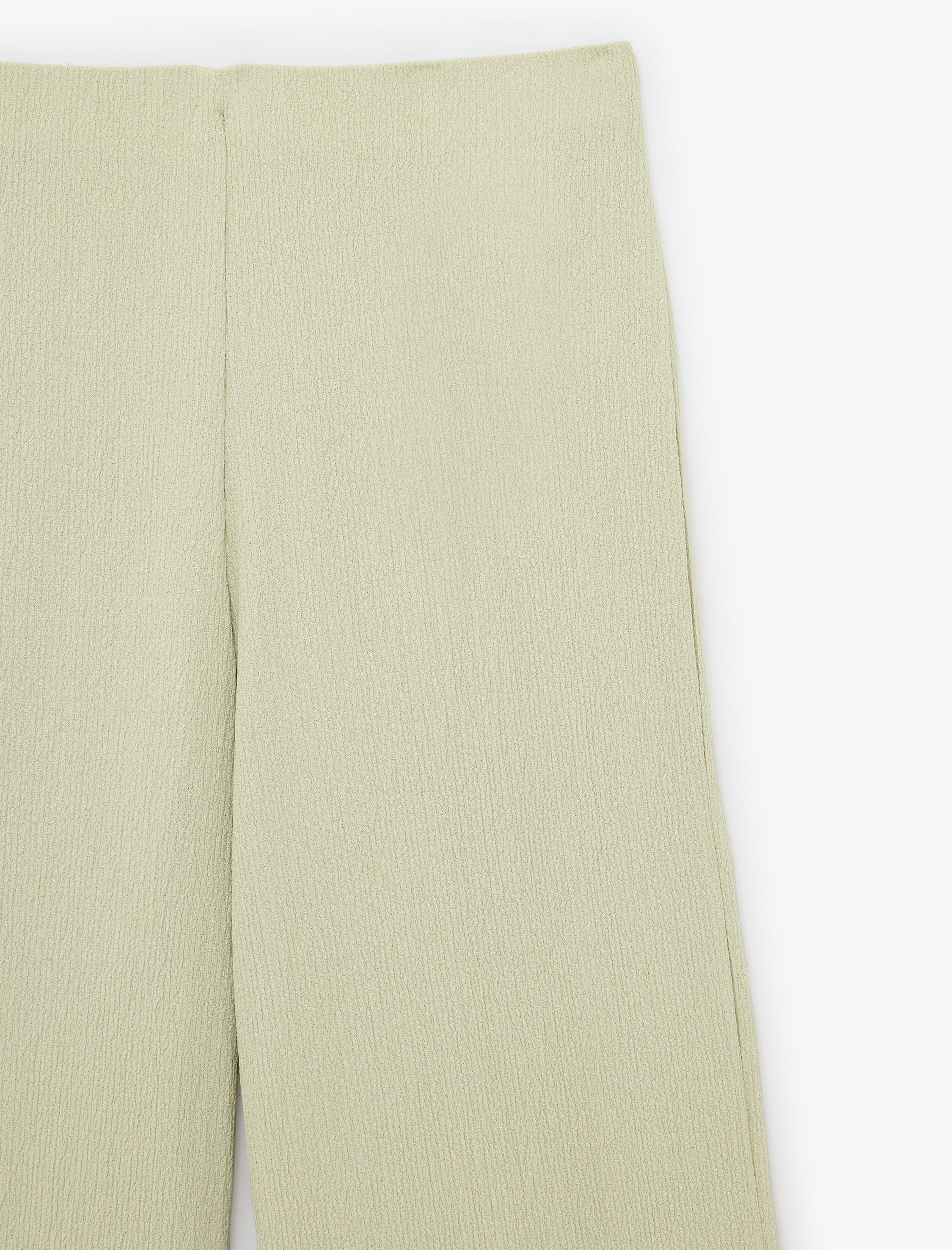  Bürümcük Kumaş Dokulu Düz Geniş Paça Pantolon