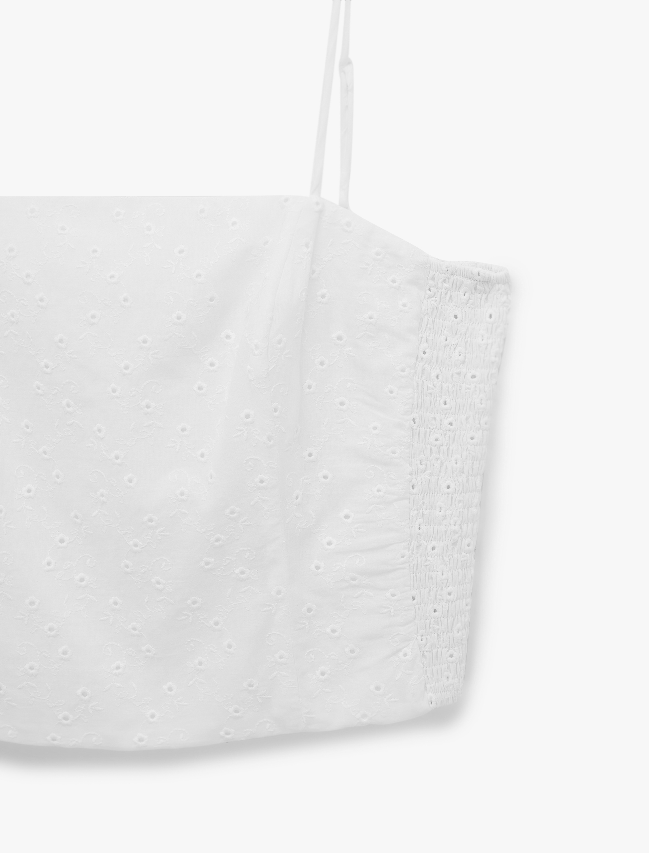   Koton X Sibil Çetinkaya - Pamuklu Brodeli Fisto İp Askılı Crop Büstiyer