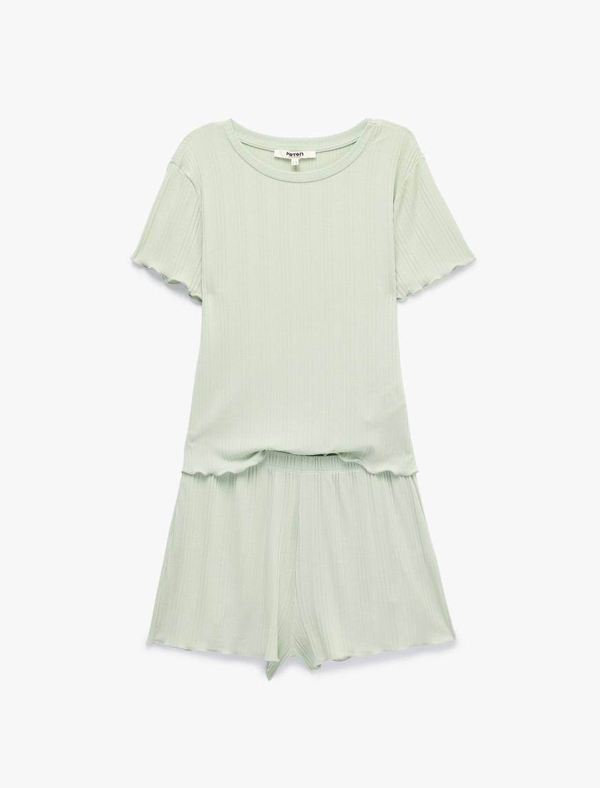 Koton Kadın Bisiklet Yaka Kısa Kollu Modal Tişört Pijama Üstü