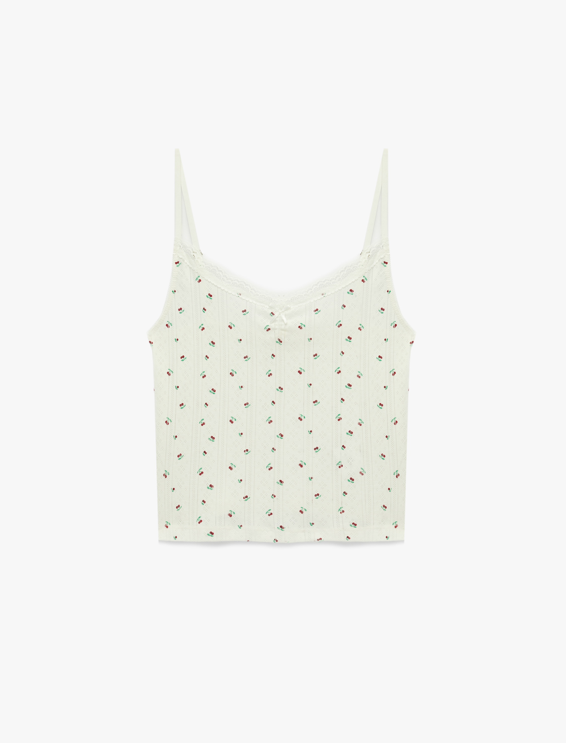   Dantel Detaylı Dokulu Rahat Kesim Pamuklu Pijama Takımı