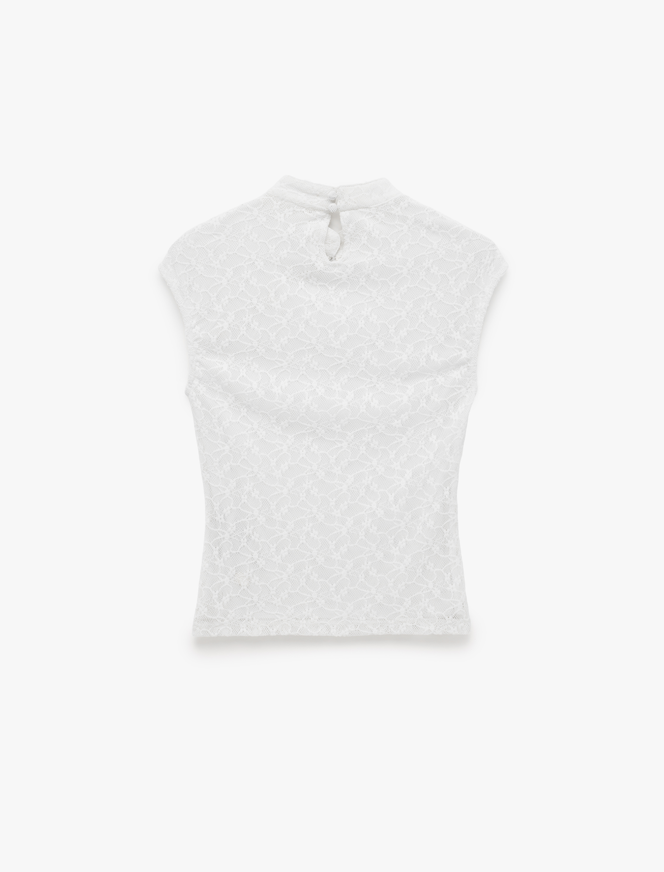   Slim Fit Kolsuz Dik Qipao Yaka Dantel Bluz