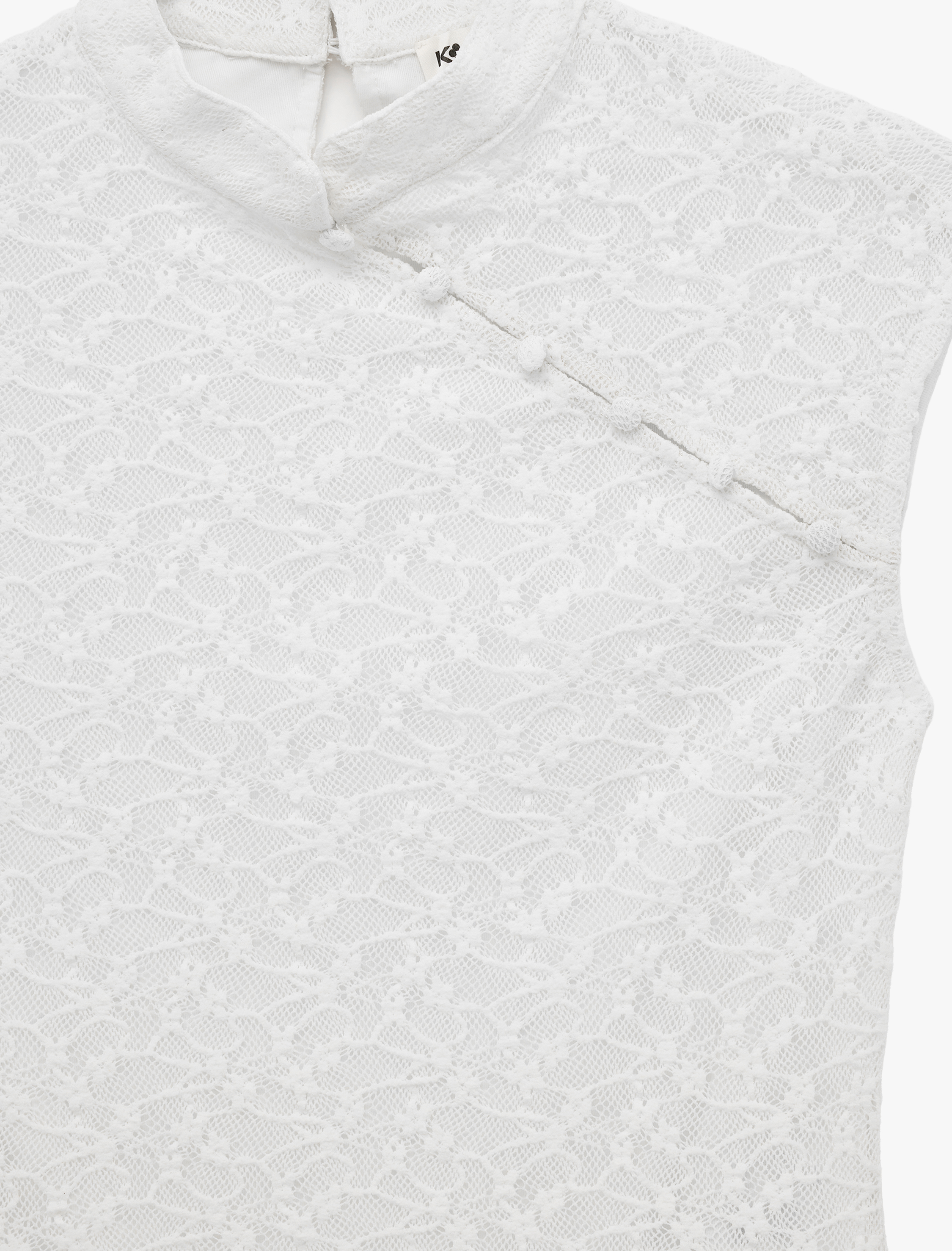   Slim Fit Kolsuz Dik Qipao Yaka Dantel Bluz
