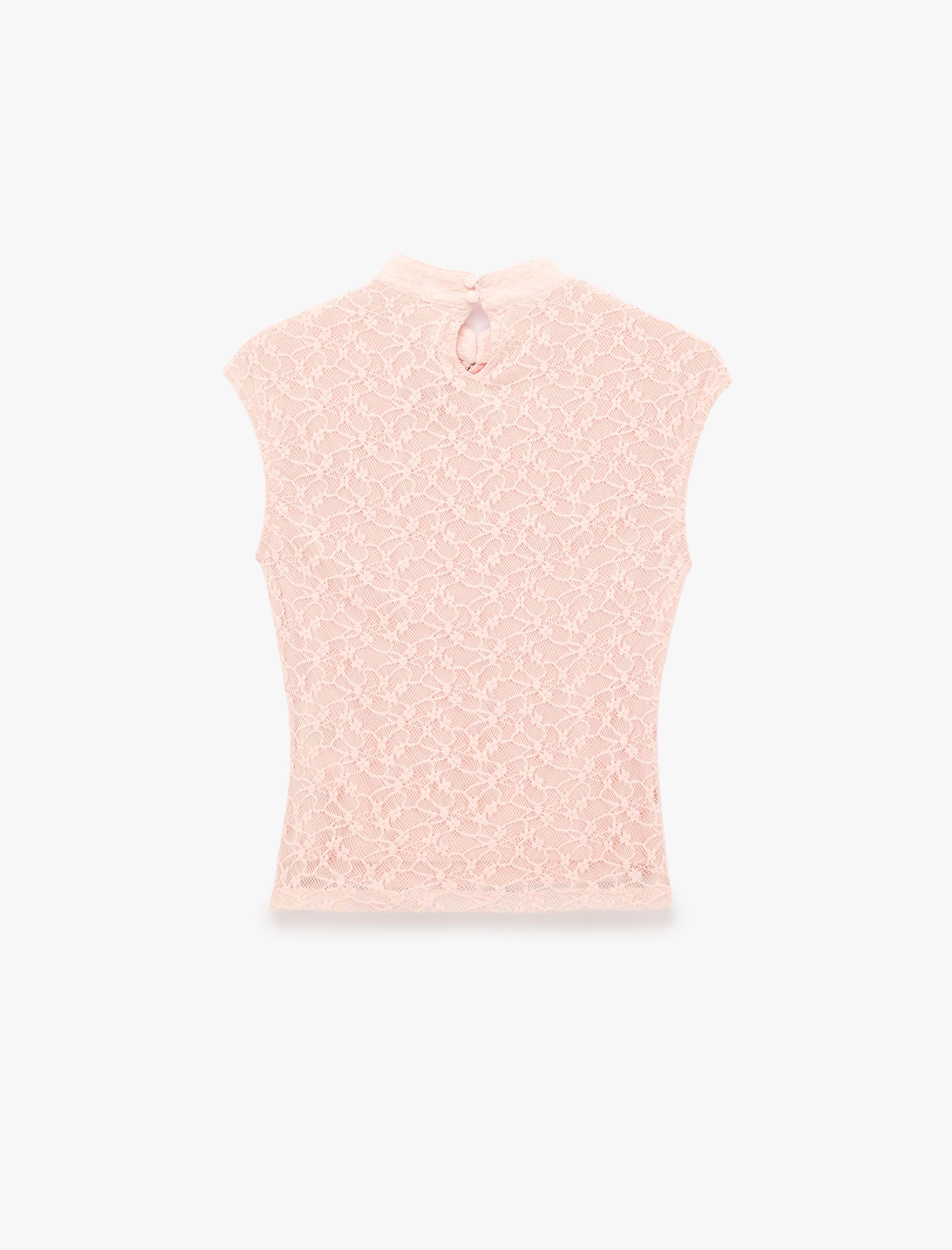   Slim Fit Kolsuz Dik Qipao Yaka Dantel Bluz