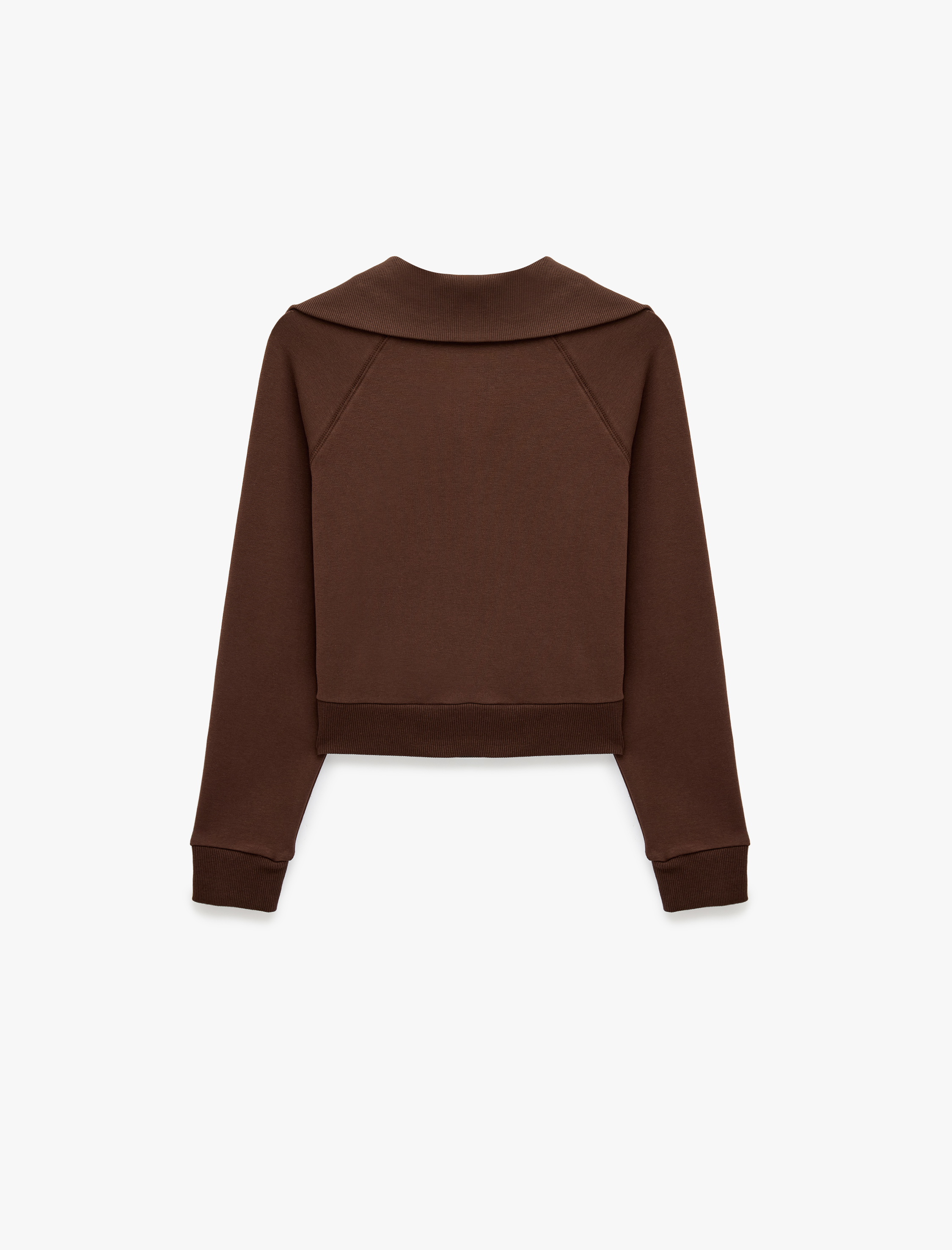  Pamuklu Uzun Kollu Cep Detaylı Slim Fit Fermuarlı Sweatshirt
