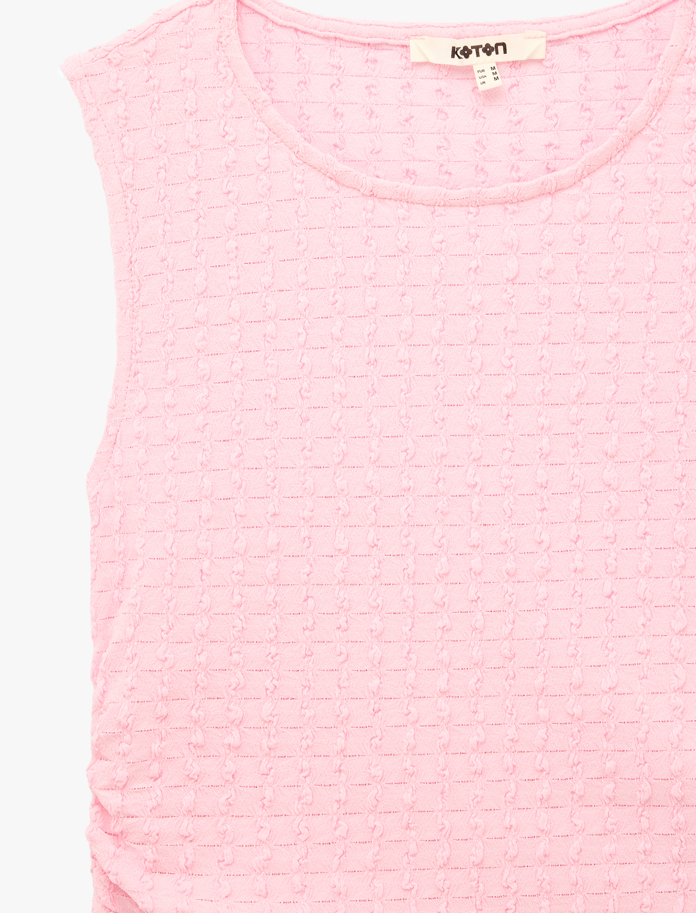   Bürümcük Kumaş Drape Detaylı Kolsuz Bisiklet Yaka Atlet Bluz