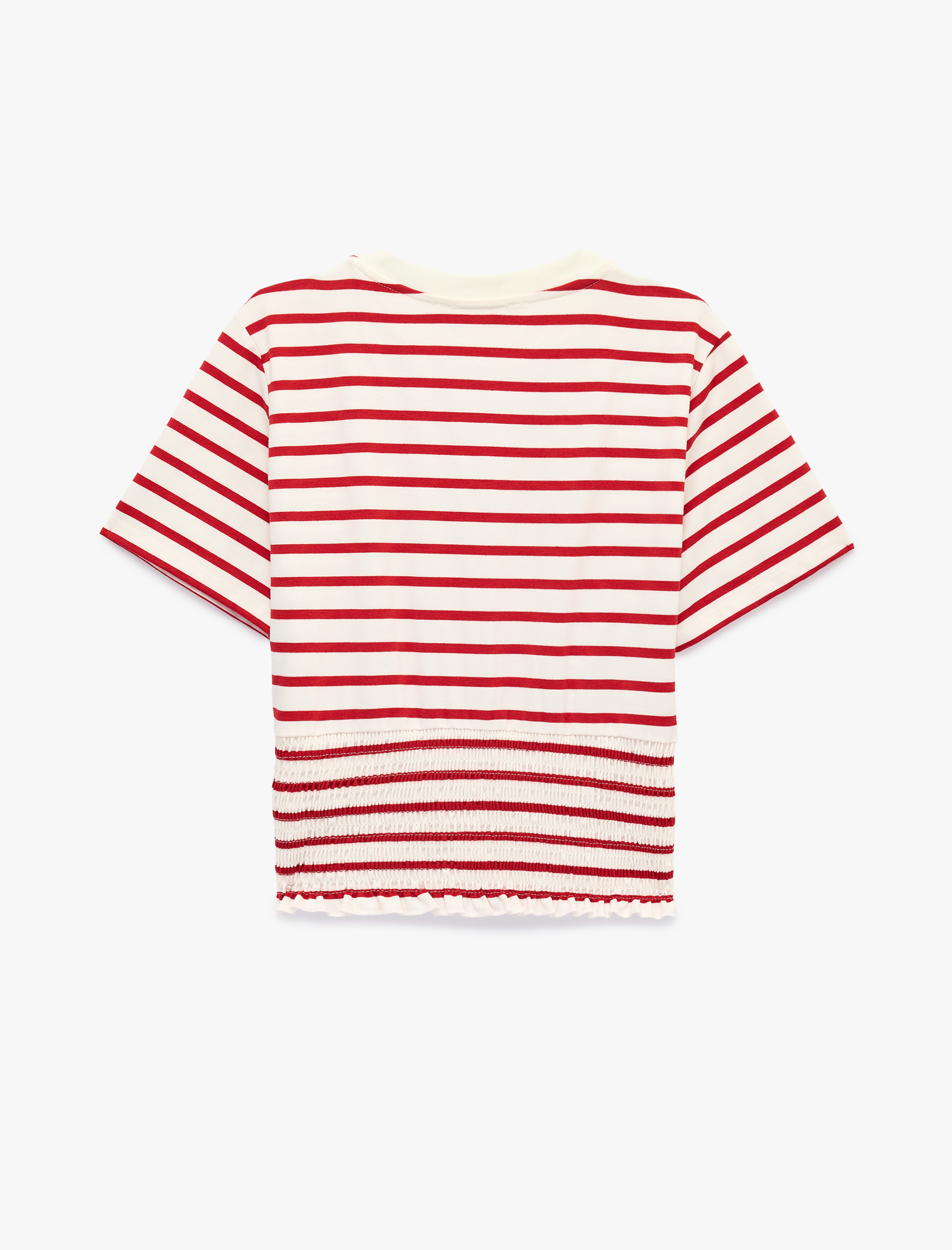   Koton X Sibil Çetinkaya - Slim Fit Gipeli Bisiklet Yaka Kısa Kollu Çizgili Denizci Tişörtü