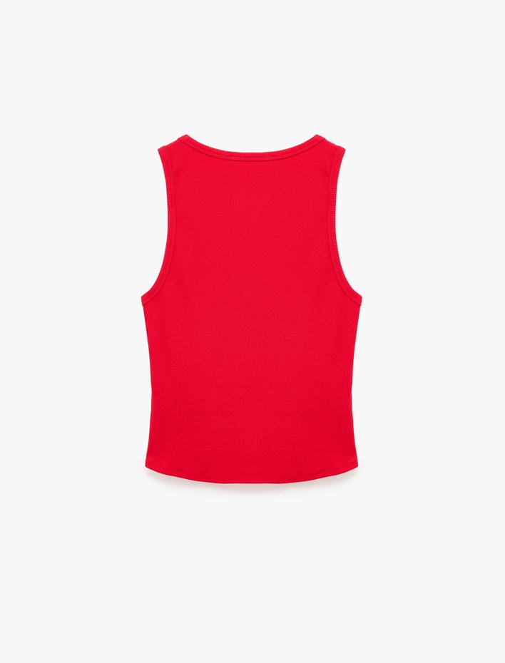  Pamuklu Slim Fit V Yaka Basic Kolsuz Bluz
