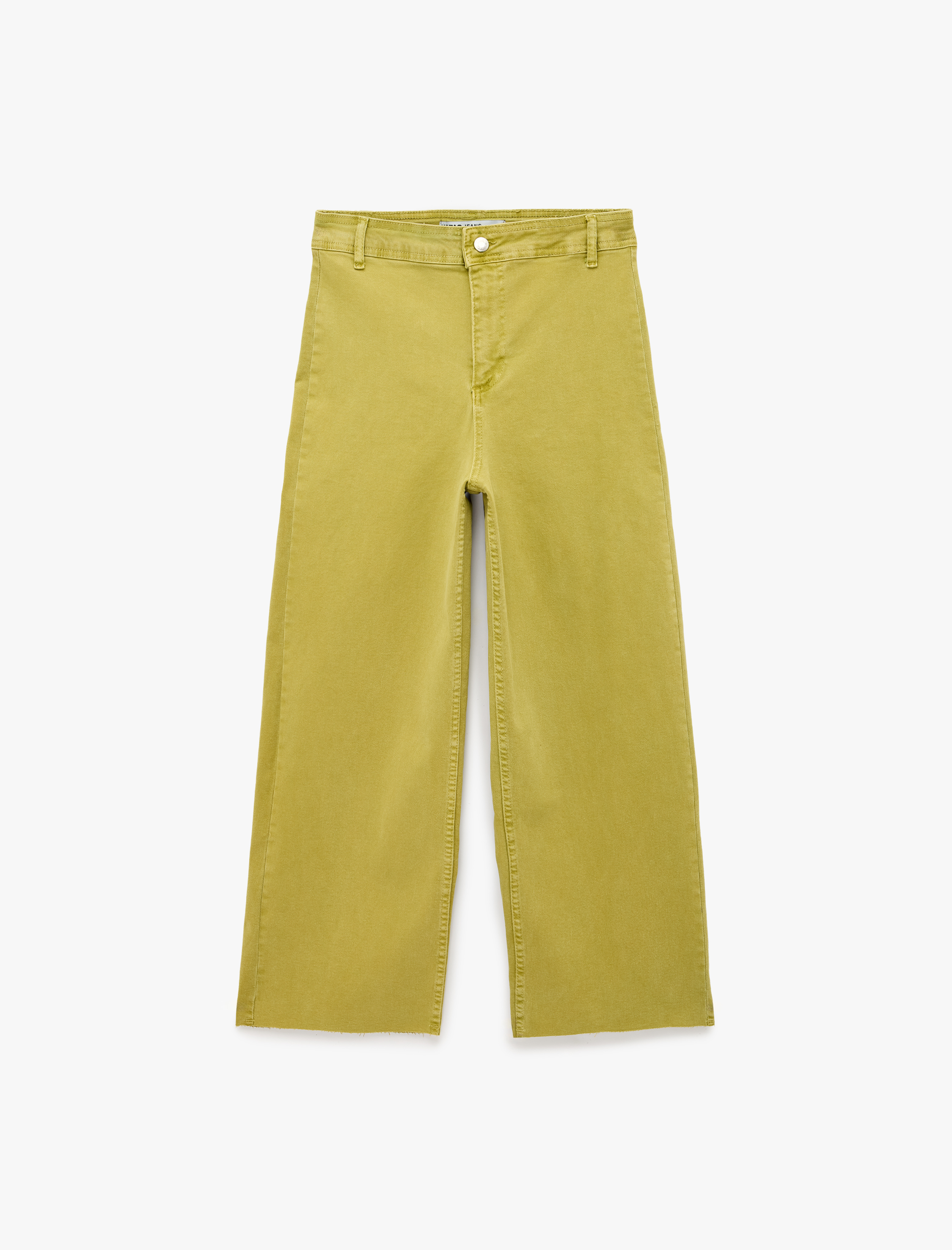   Normal Bel Rahat Kalıp Kesik Paça Jean Pantolon - Culoette Jean