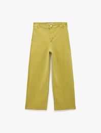 Normal Bel Rahat Kalıp Kesik Paça Jean Pantolon - Culoette Jean