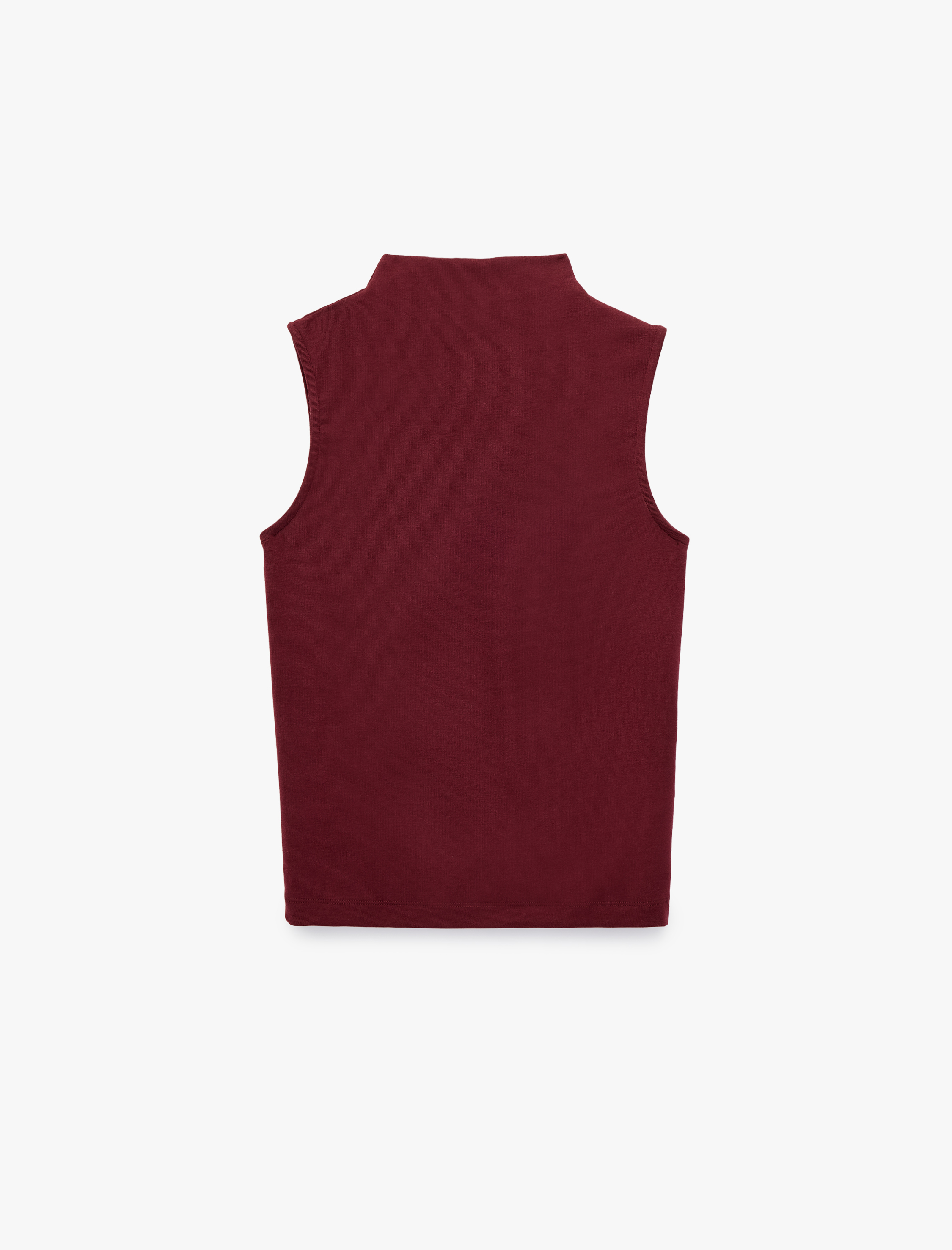   Modal Kumaş Slim Fit Dik Yaka Kolsuz Tişört