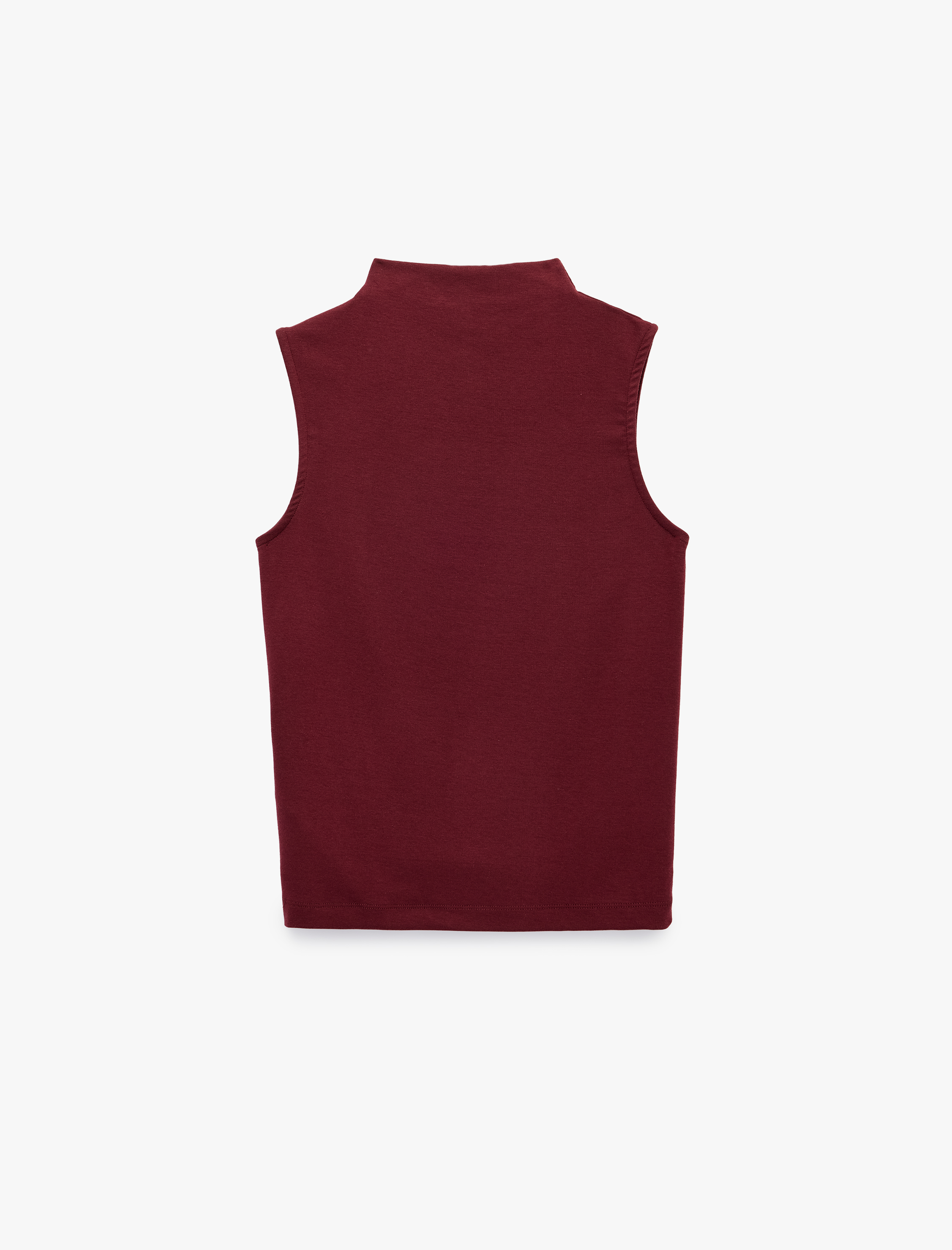   Modal Kumaş Slim Fit Dik Yaka Kolsuz Tişört
