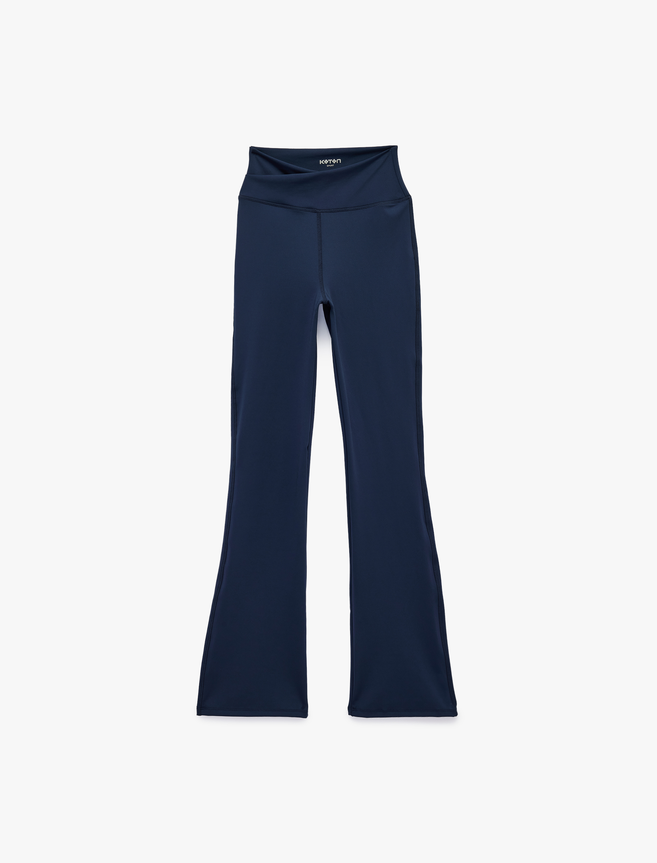   Slim Fit Kemer Detaylı İspanyol Paça Spor Tayt